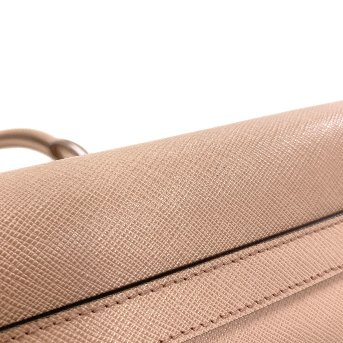 Prada Saffiano Pink Beige Saffiano Handbag (Pre-Owned)