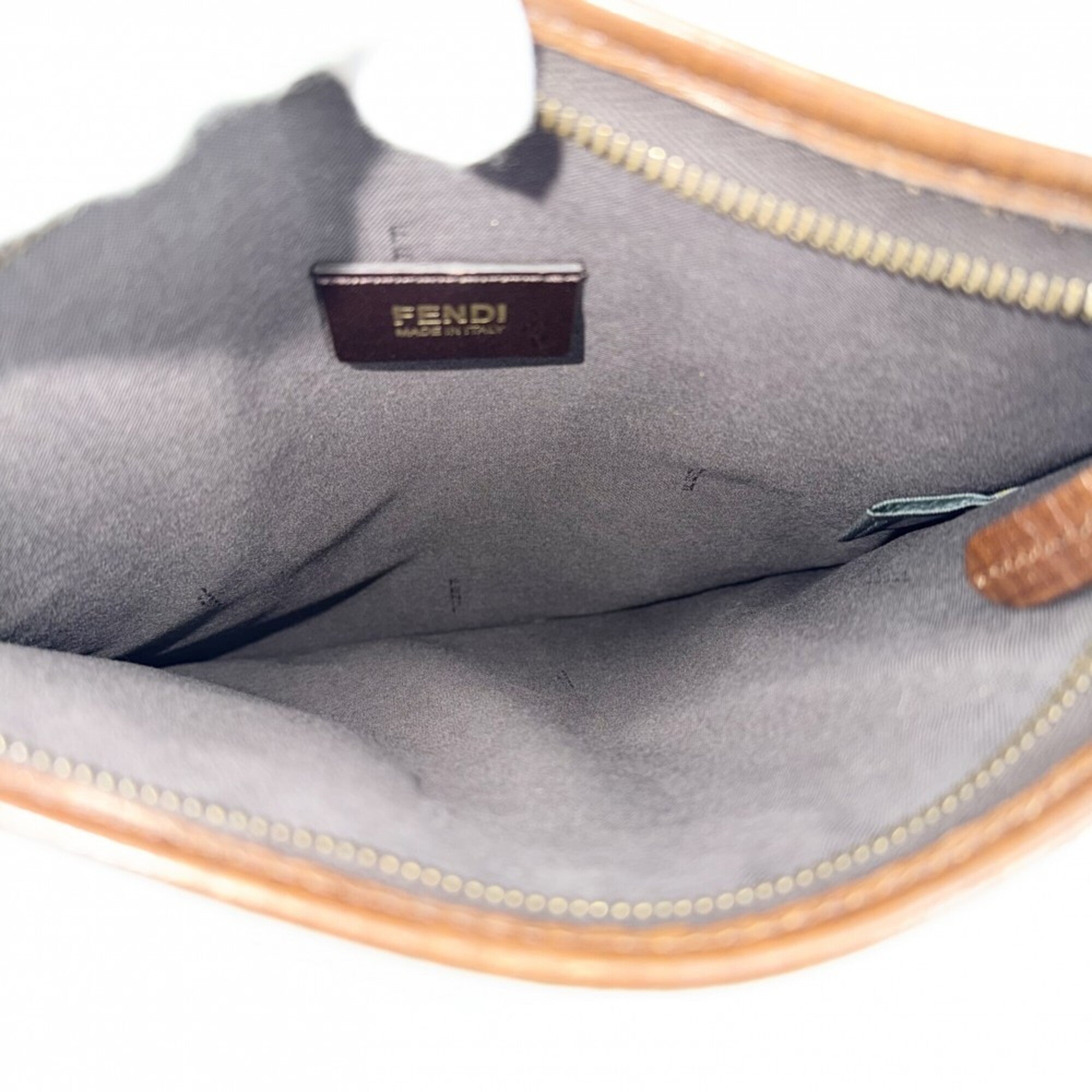 Fendi Zucca Brown Zucca Shoulder Bag (Pre-Owned)