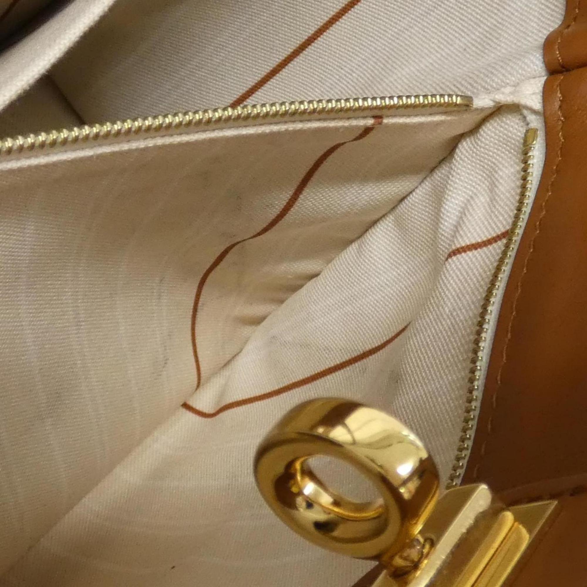 Louis Vuitton Natural Canvas Leather Handbag (Pre-Owned)