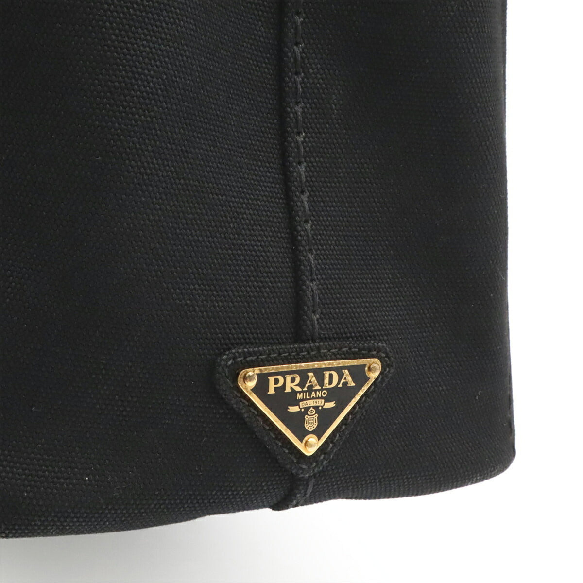 Prada Black Nero Canvas Handbag Shoulder Bag Tote Bag (Pre-Owned)