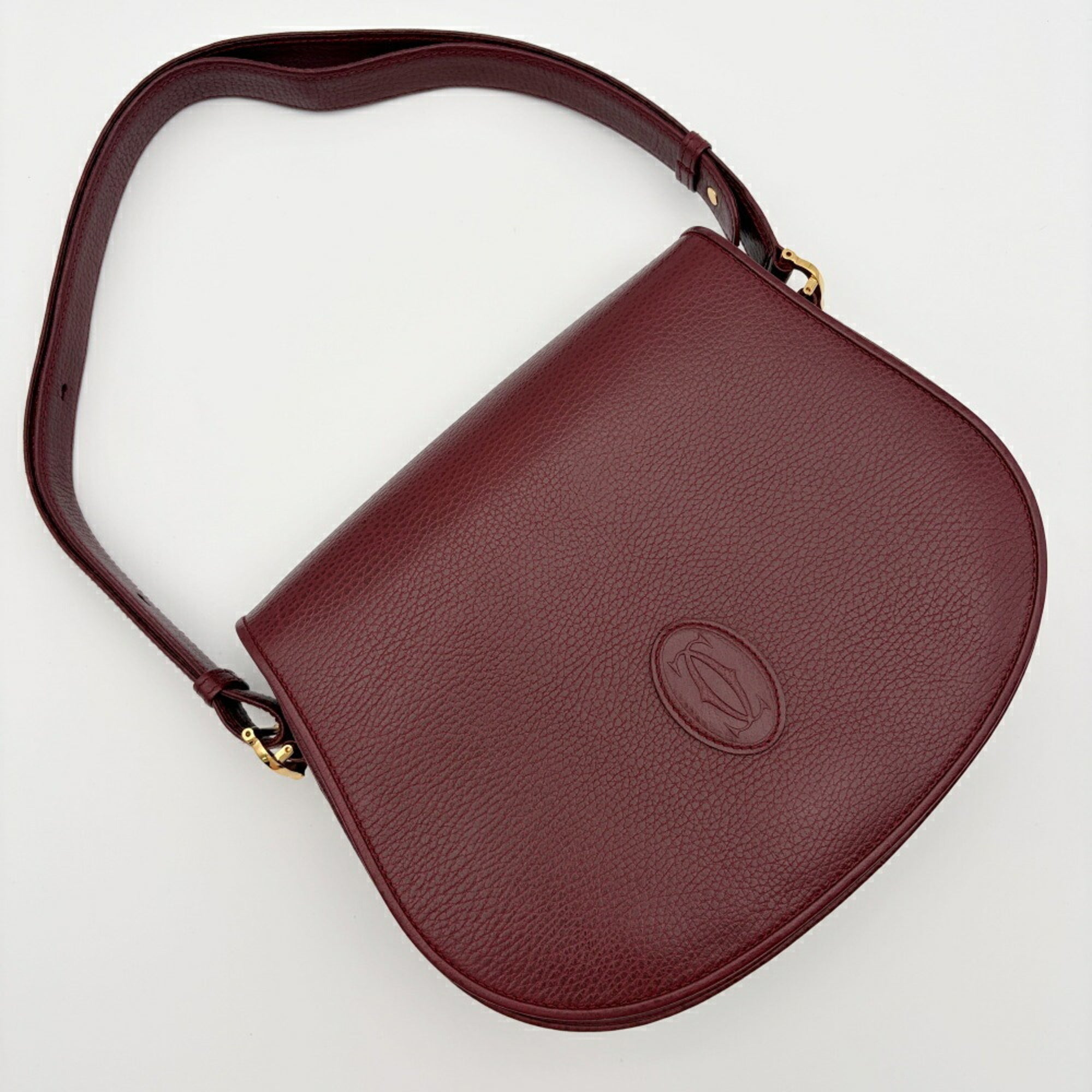 Cartier Bordeaux Leather Shoulder Bag (Pre-Owned)