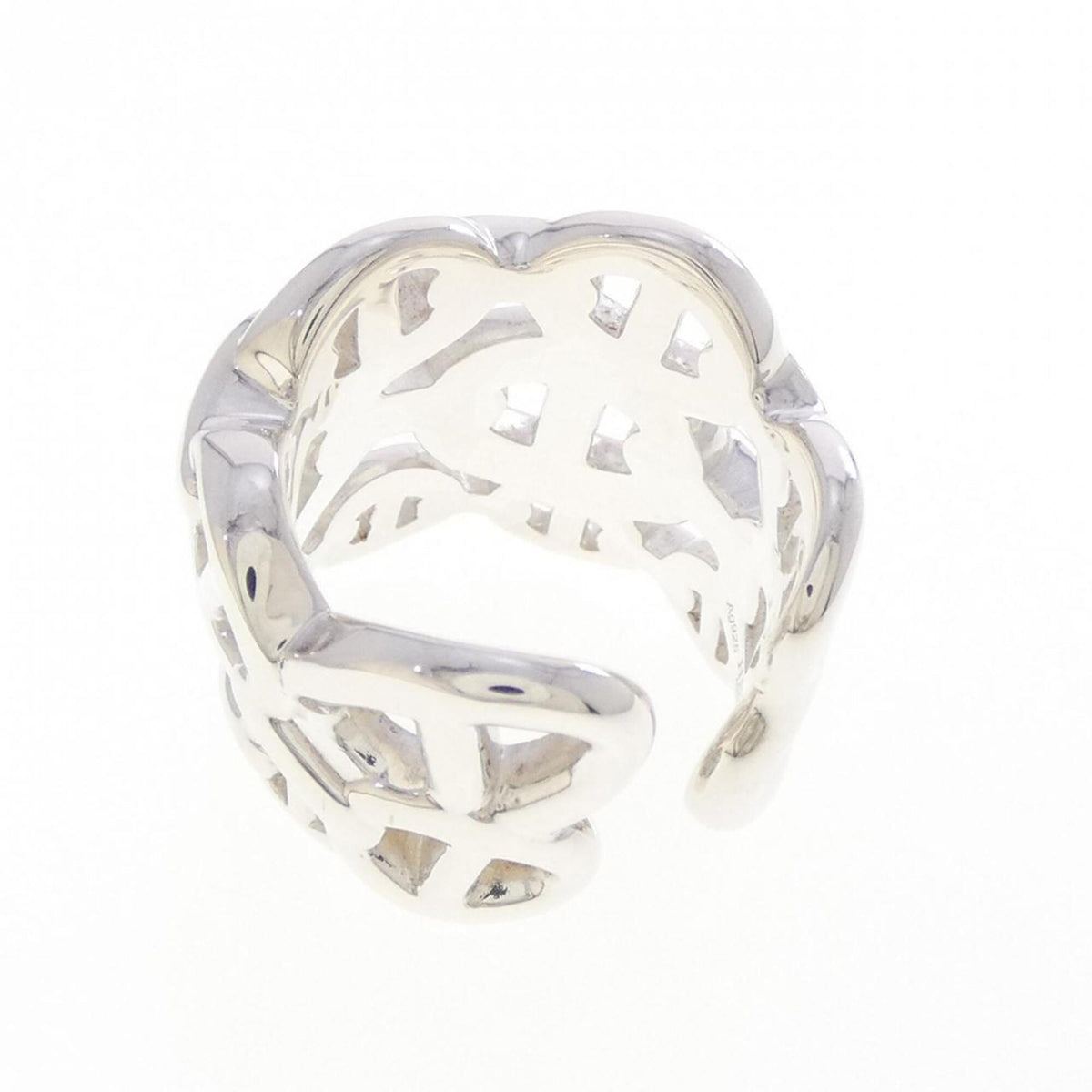 Hermes Silver Silver 925 Band Ring (Pre-Owned)