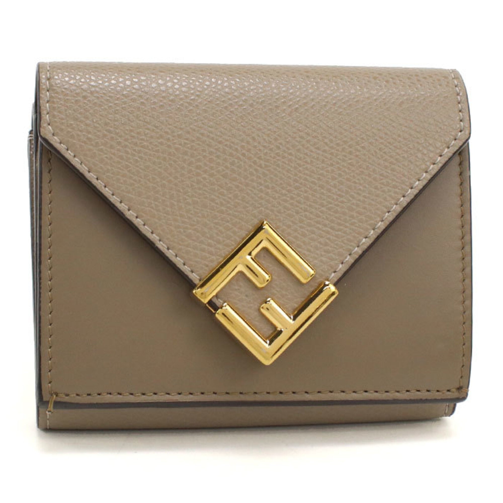 Fendi Gray Leather Wallet (Tri-Fold) (Pre-Owned)