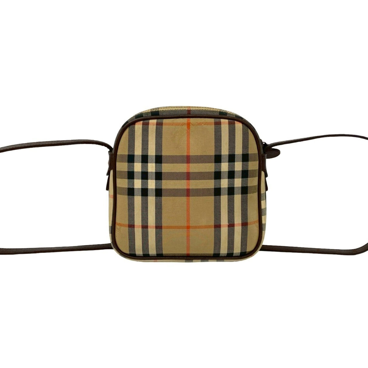 Burberry Beige Brown Canvas Leather Shoulder Bag (Pre-Owned)