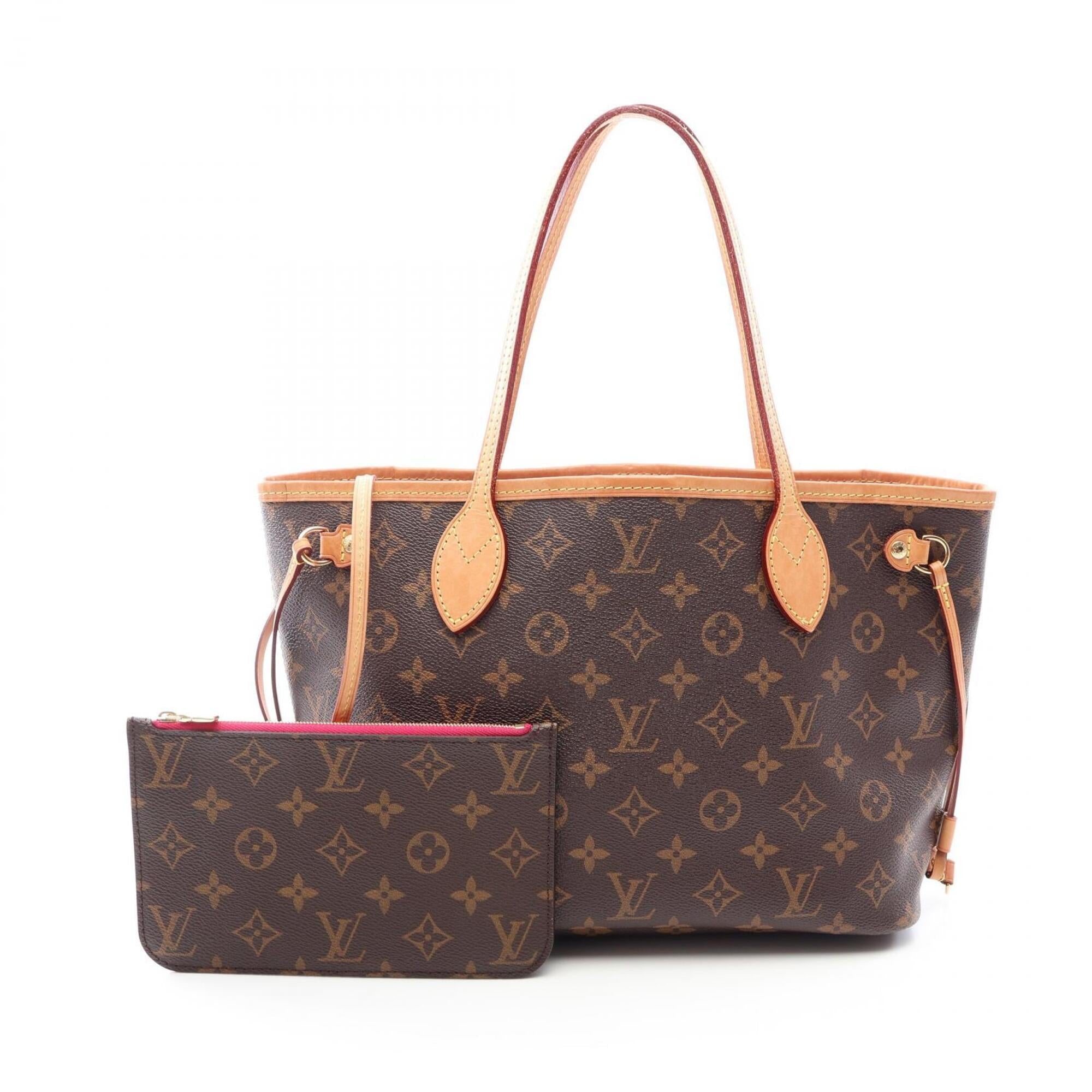 Louis Vuitton Brown Monogram Coated Canvas Leather Handbag Tote Bag (Pre-Owned)