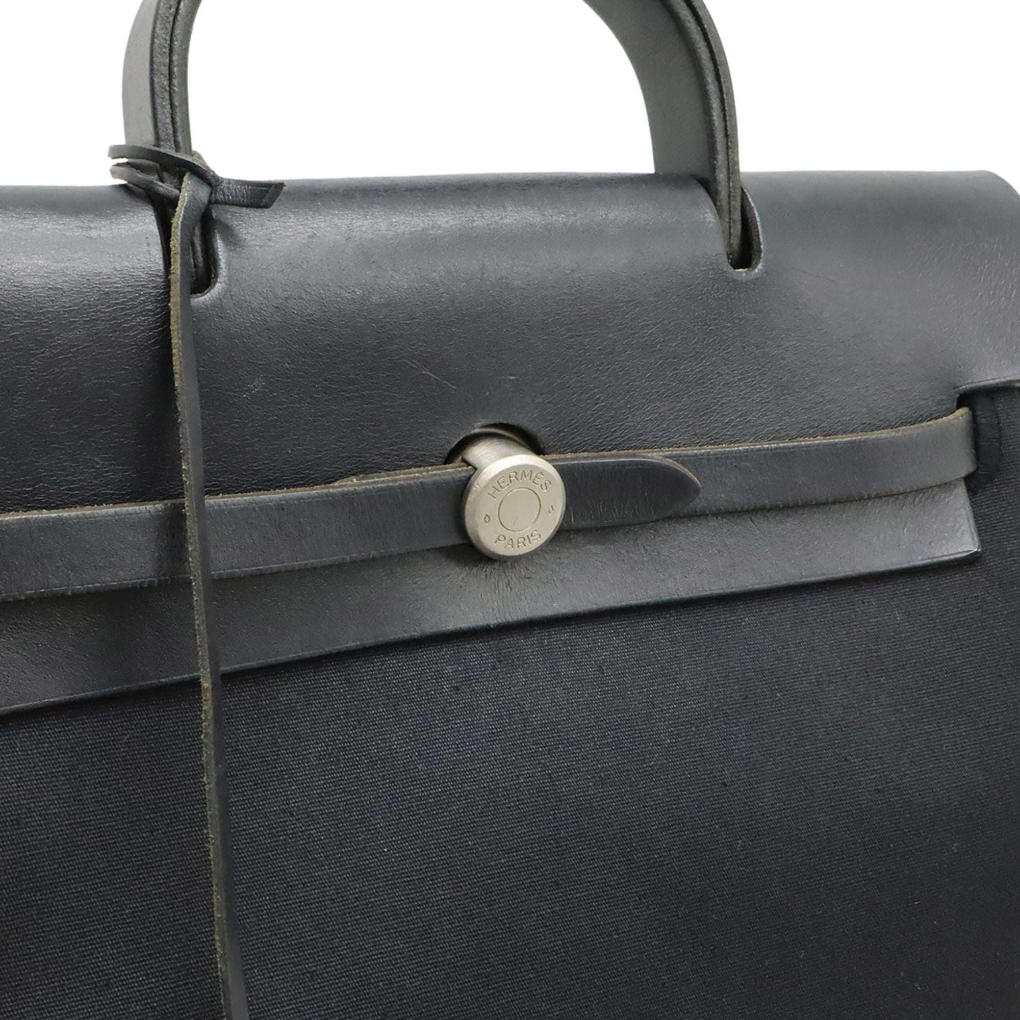 Hermes Black Toile Officier Backpack Handbag (Pre-Owned)