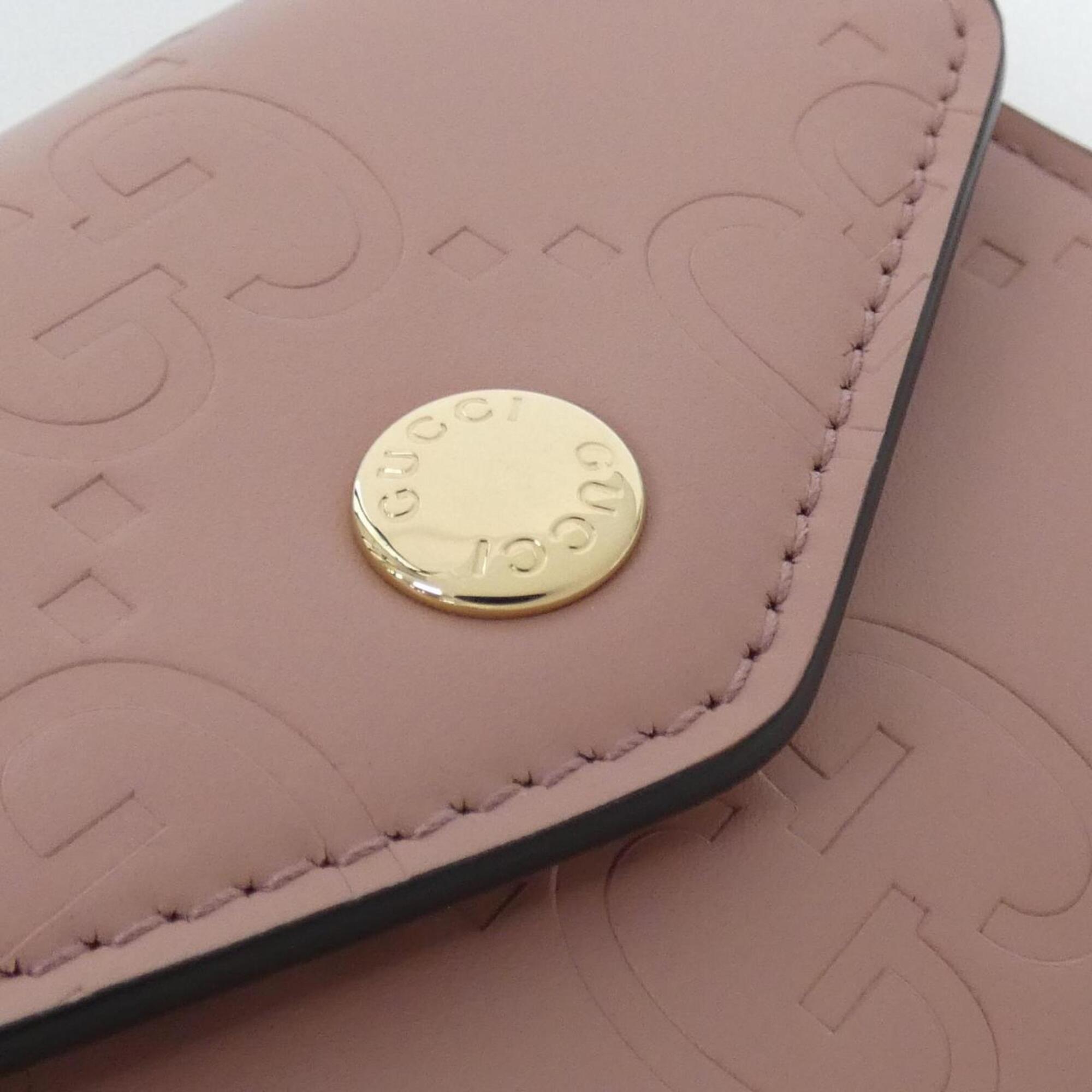 Gucci Rose Pink Gg Leather Wallet (Tri-Fold) (Pre-Owned)