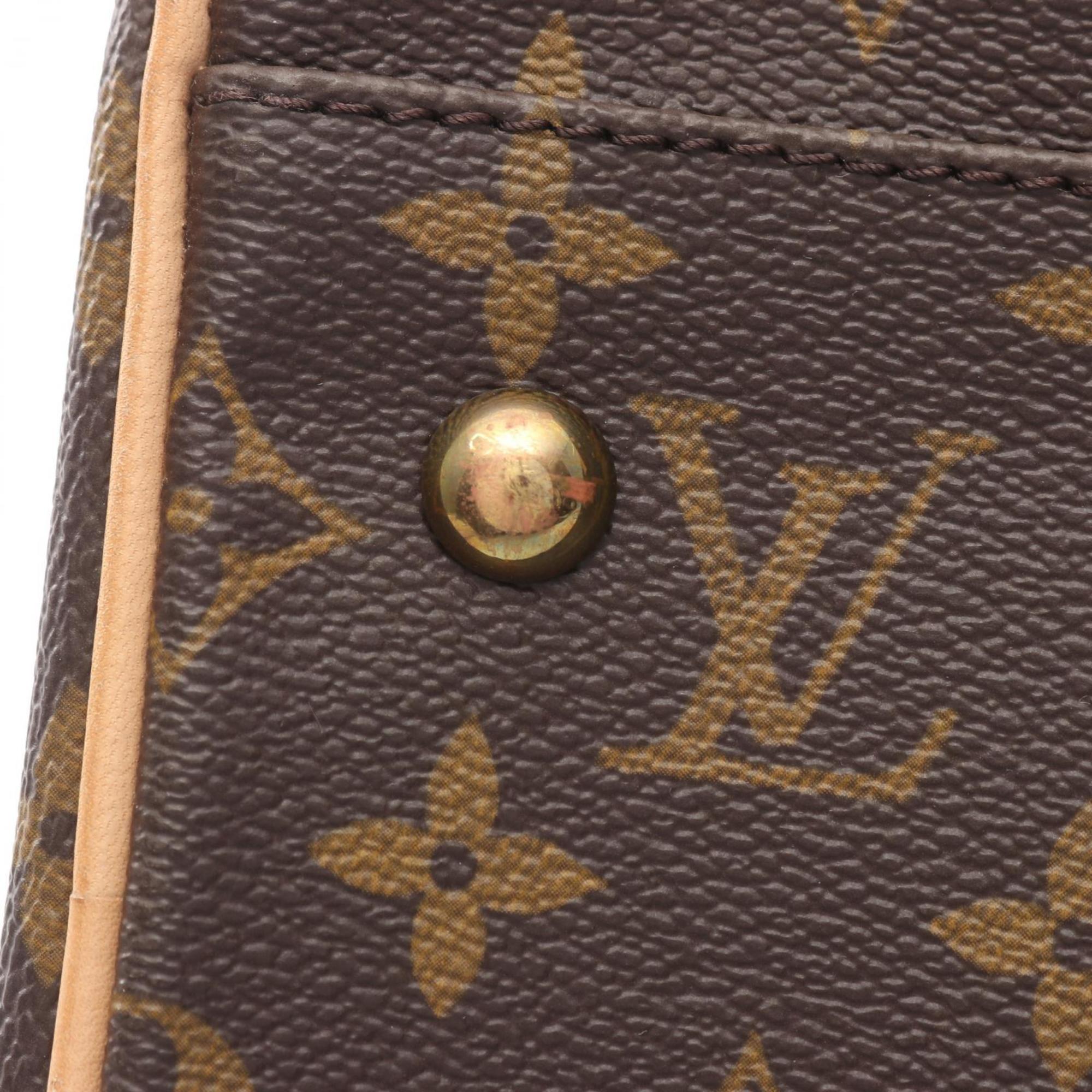 Louis Vuitton Brown Coated Canvas Leather Boston Bag (Pre-Owned)