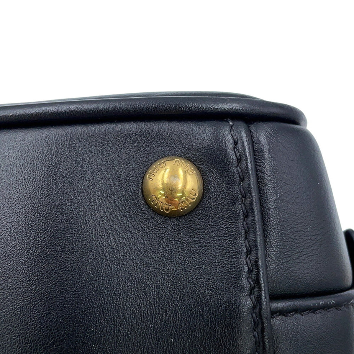 Miu Miu Black Leather Handbag Shoulder Bag (Pre-Owned)