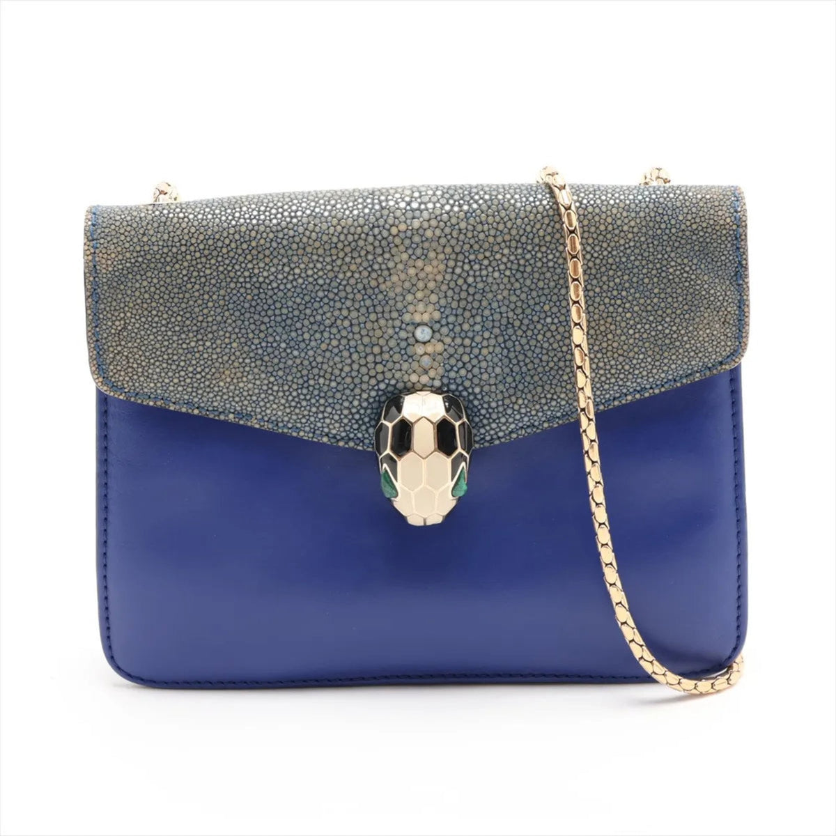 Bvlgari Blue Leather Crossbody Bag Shoulder Bag (Pre-Owned)