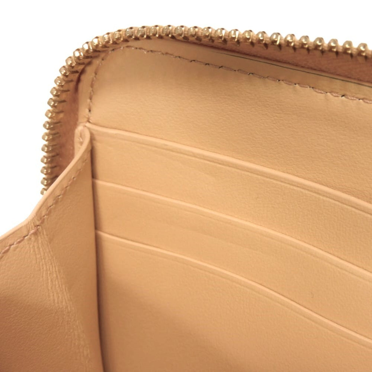 Bottega Veneta Beige Leather Long Wallet (Bi-Fold) (Pre-Owned)