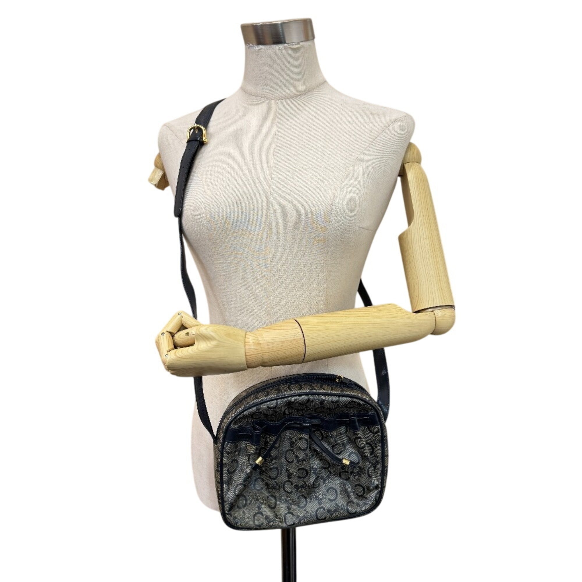 Celine Gray Navy Pvc Leather Pochette Shoulder Bag (Pre-Owned)