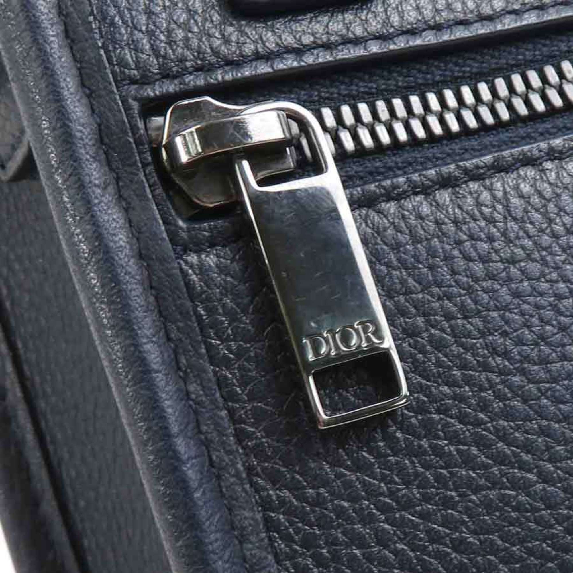Christian Dior Navy Leather Shoulder Bag (Pre-Owned)