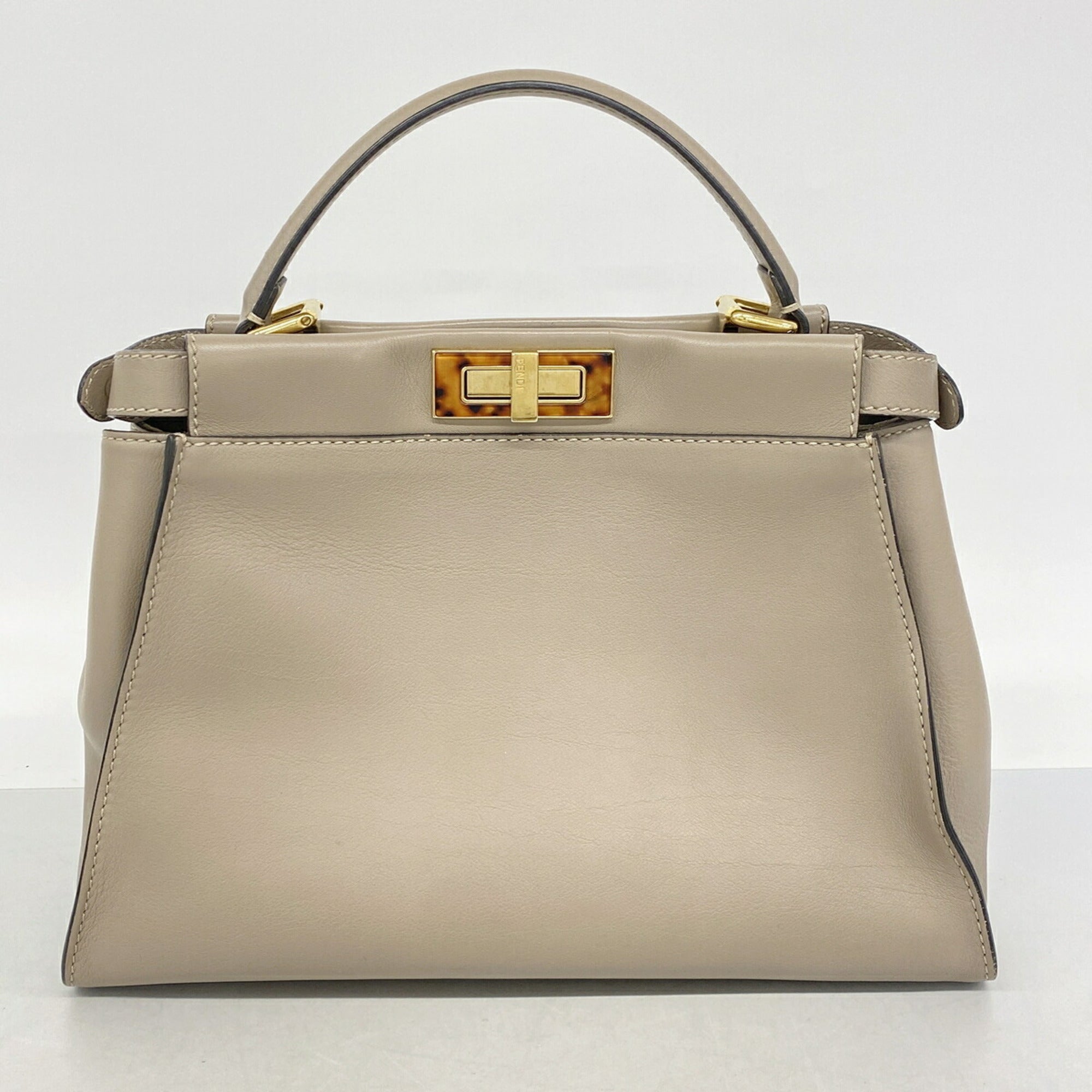 Fendi Grayish Leather Handbag (Pre-Owned)