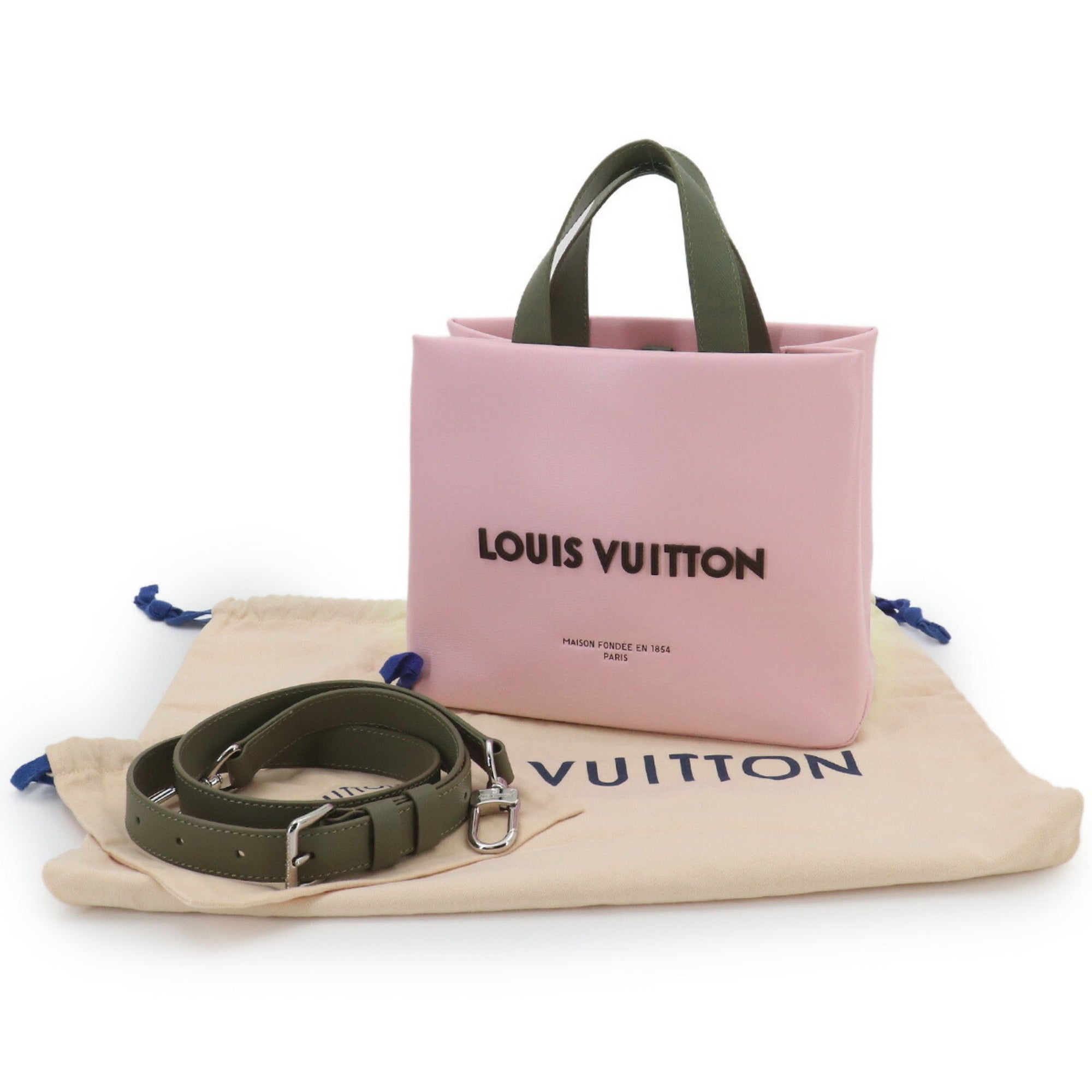 Louis Vuitton Pink Leather Handbag Tote Bag (Pre-Owned)