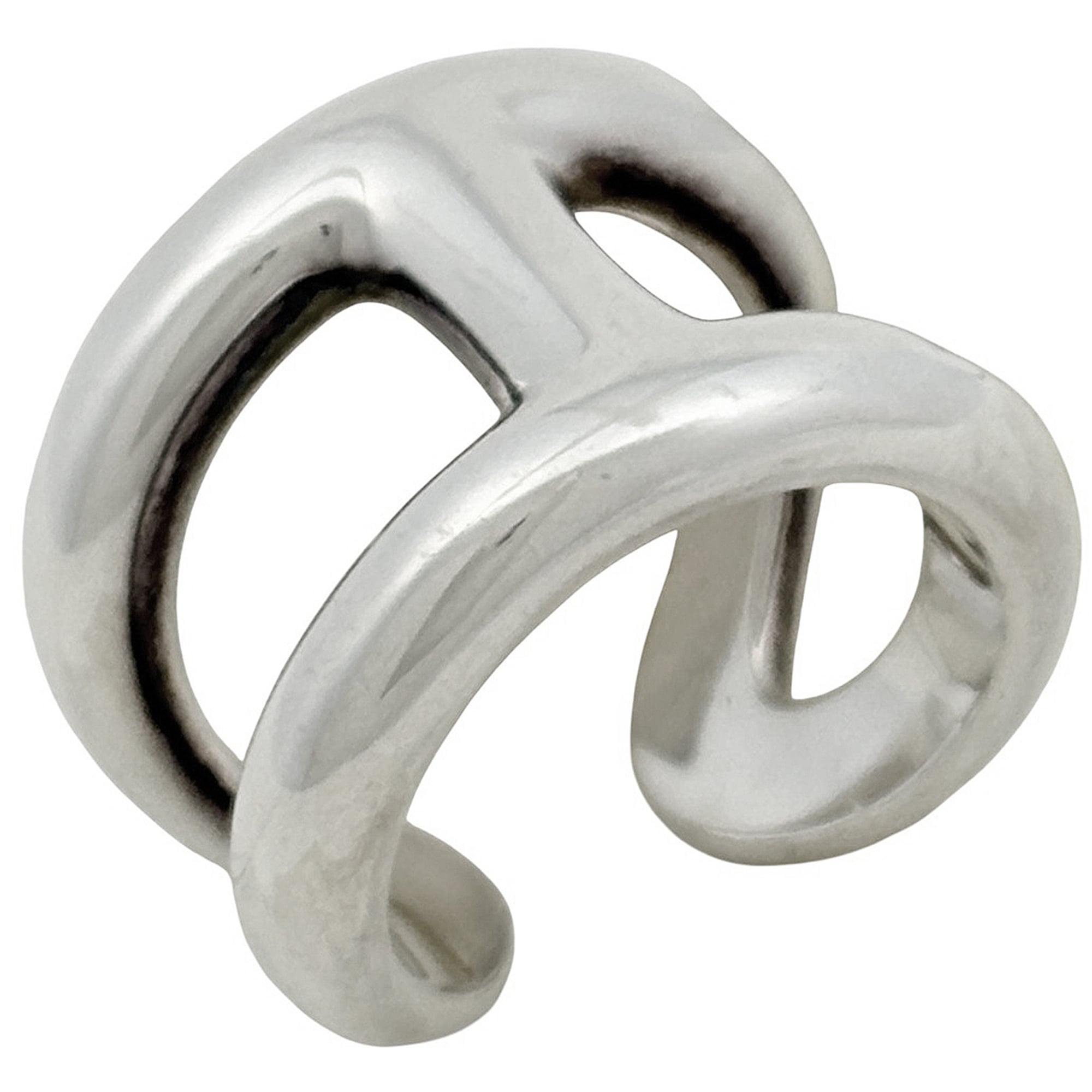 Hermes Silver 925 Band Ring (Pre-Owned)