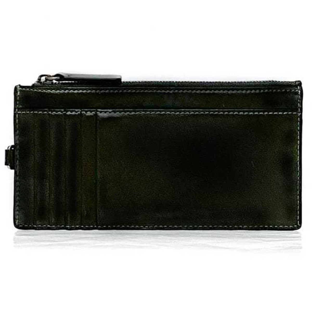 Jimmy Choo Khaki Navy Leather Coin Purse/Coin Case (Pre-Owned)