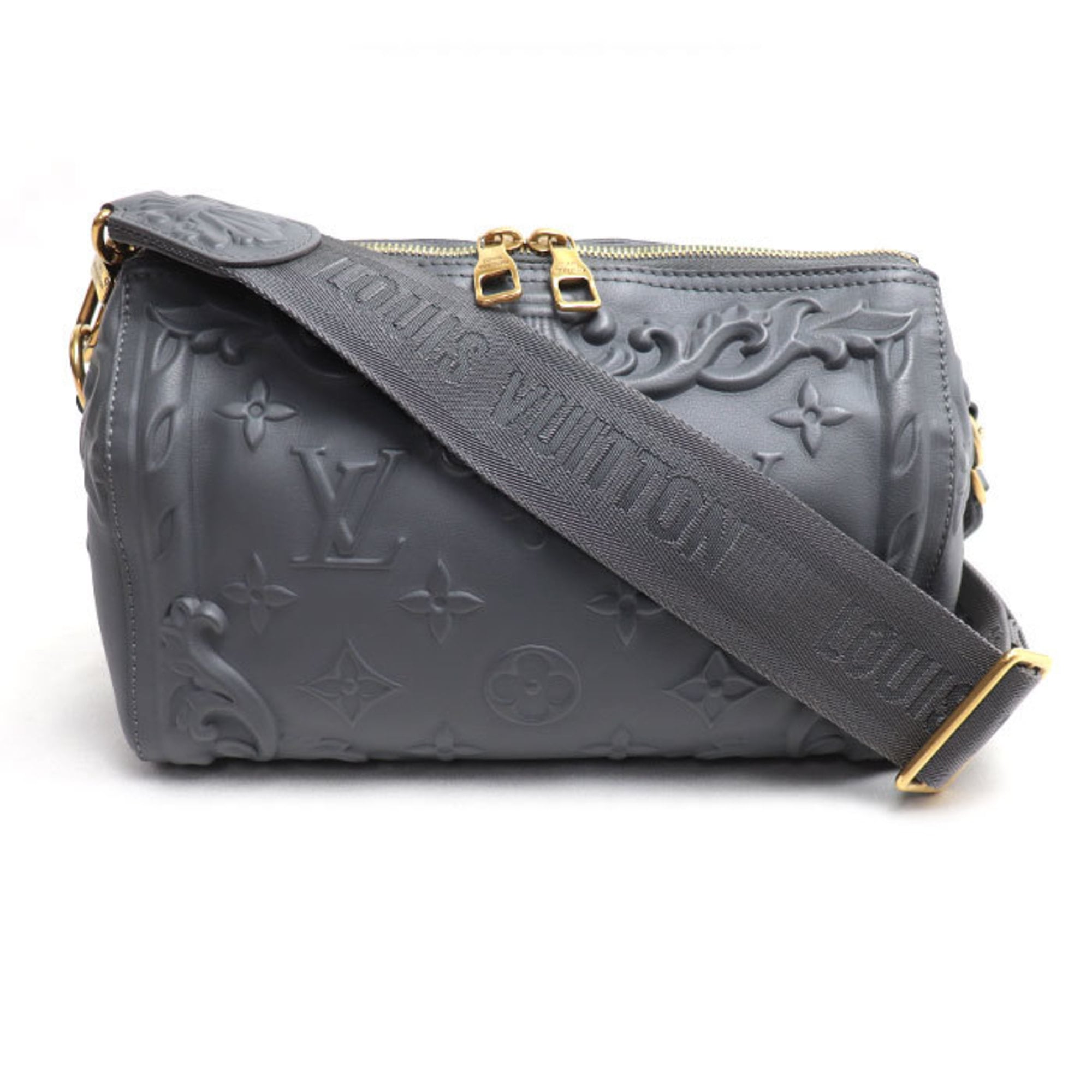 Louis Vuitton Gray Leather Shoulder Bag (Pre-Owned)