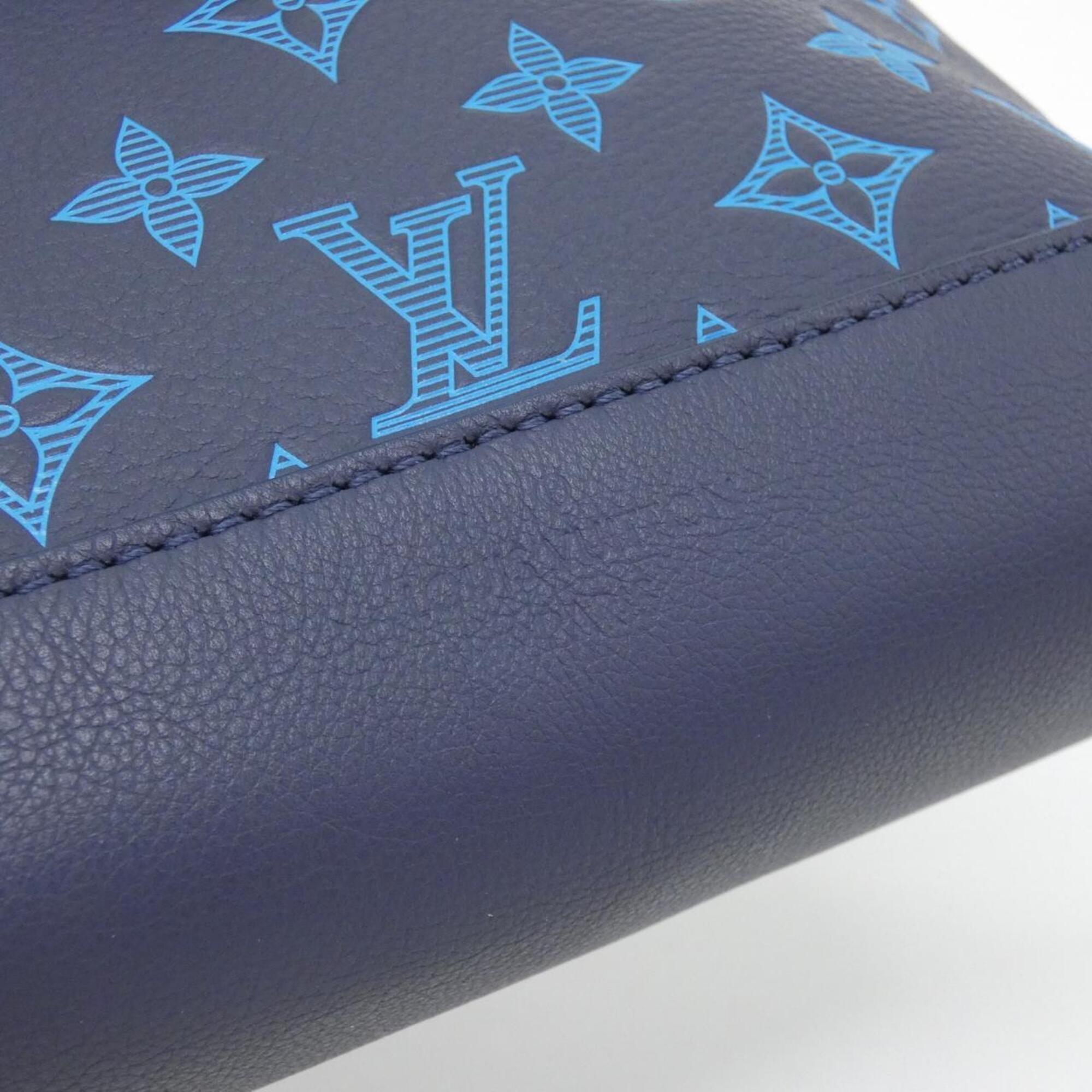Louis Vuitton Black Blue Monogram Navy Monogram Shadow Pouch Shoulder Bag (Pre-Owned)