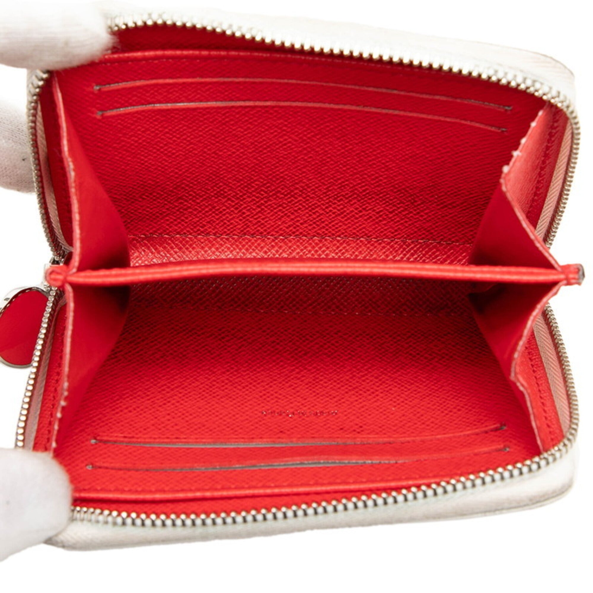Louis Vuitton Epi Red Color White Leather Long Wallet (Bi-Fold) (Pre-Owned)