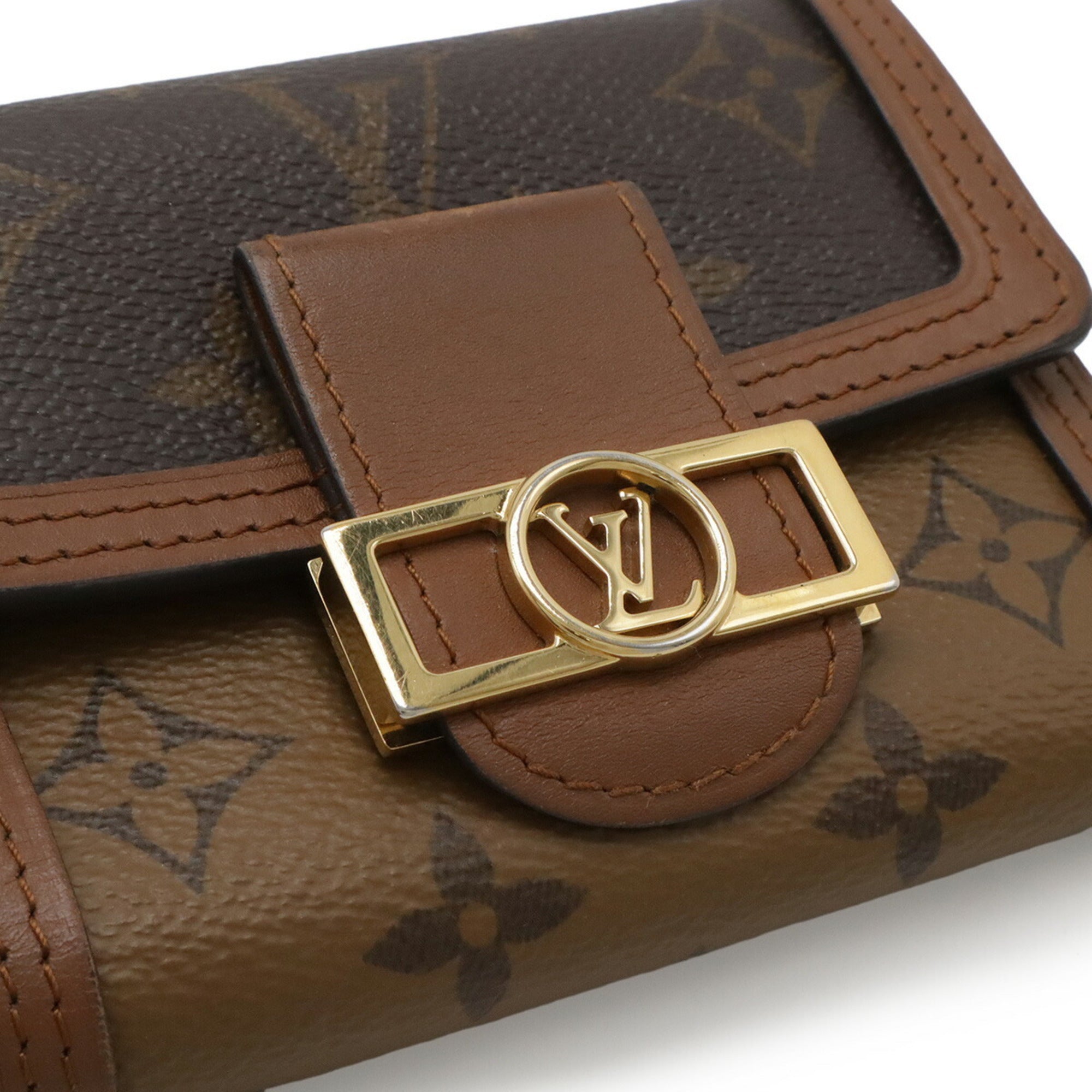 Louis Vuitton Galle Light Brown Monogram Monogram Monogram Reverse Wallet (Tri-Fold) (Pre-Owned)