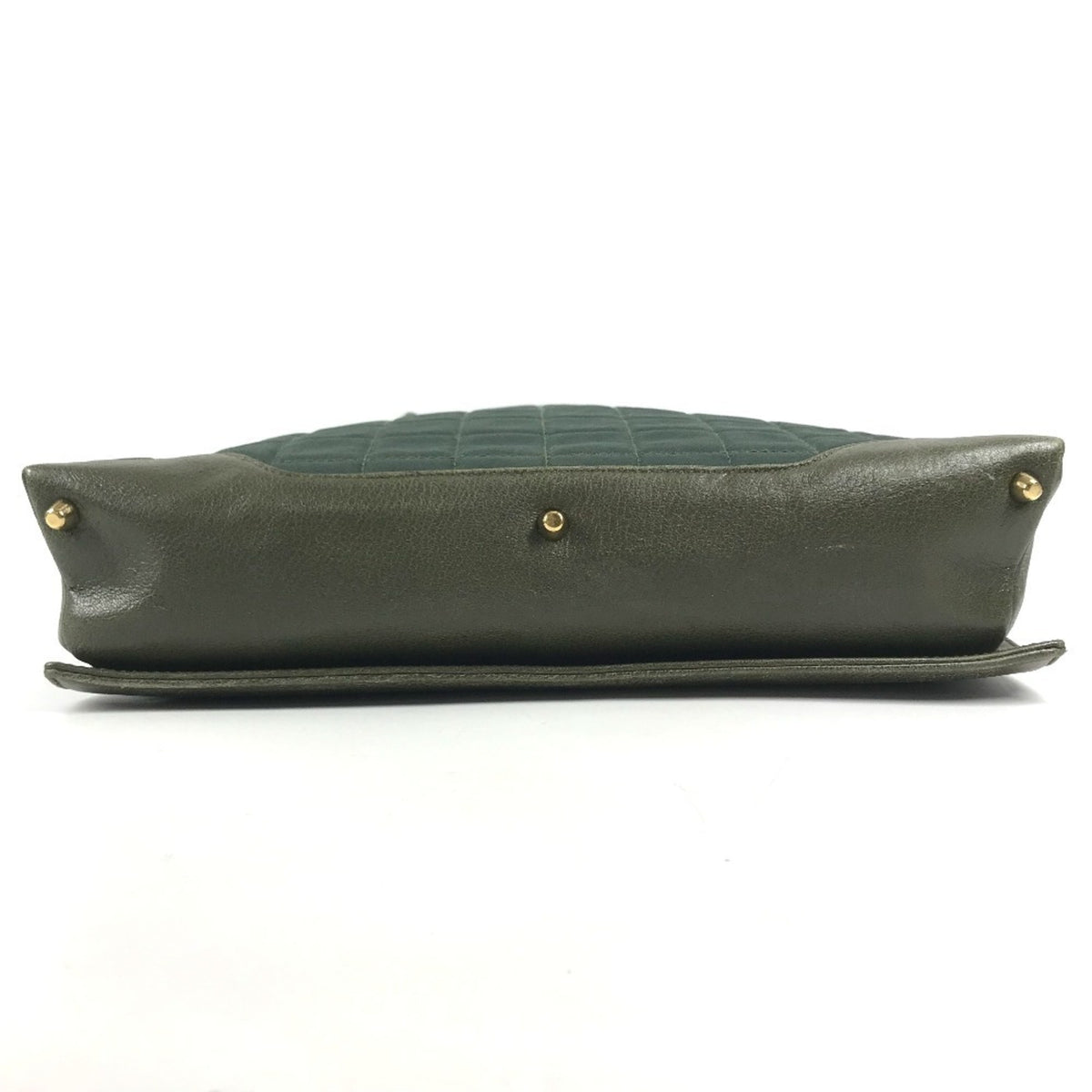 Chanel Chocolate Bar Khaki Nylon Leather Shoulder Bag Tote Bag (Pre-Owned)