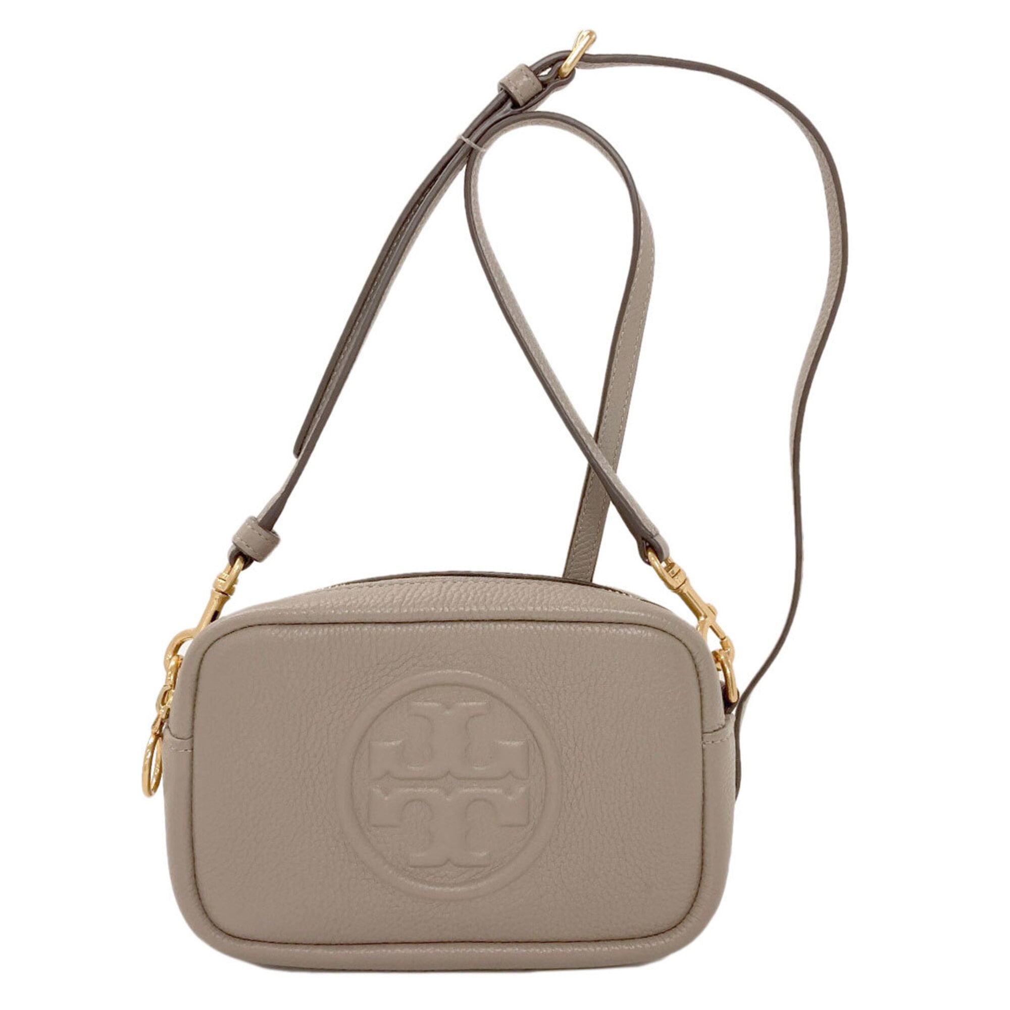 Tory Burch Grayish Leather Shoulder Bag (Pre-Owned)