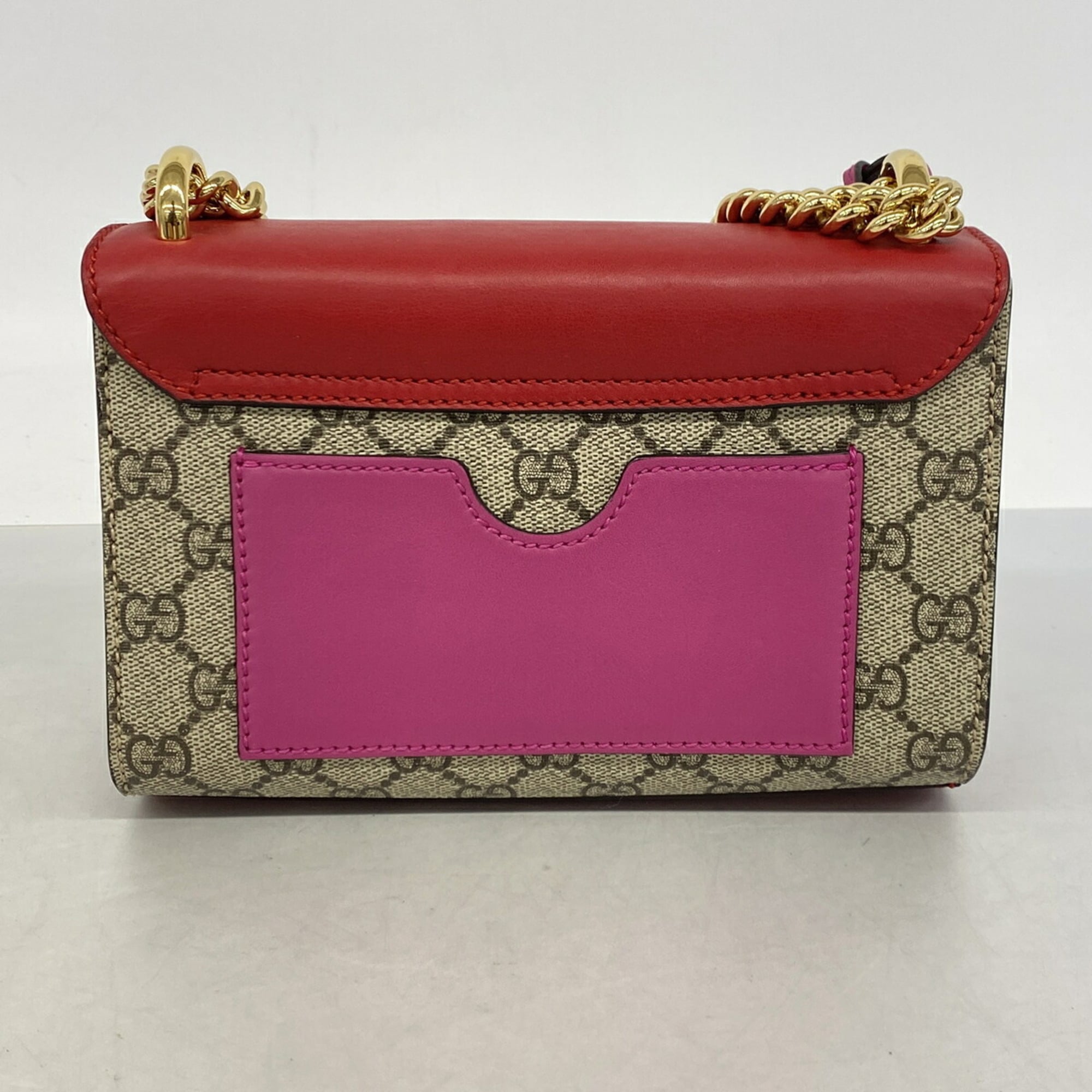 Gucci Brown Red Color Pvc Shoulder Bag (Pre-Owned)