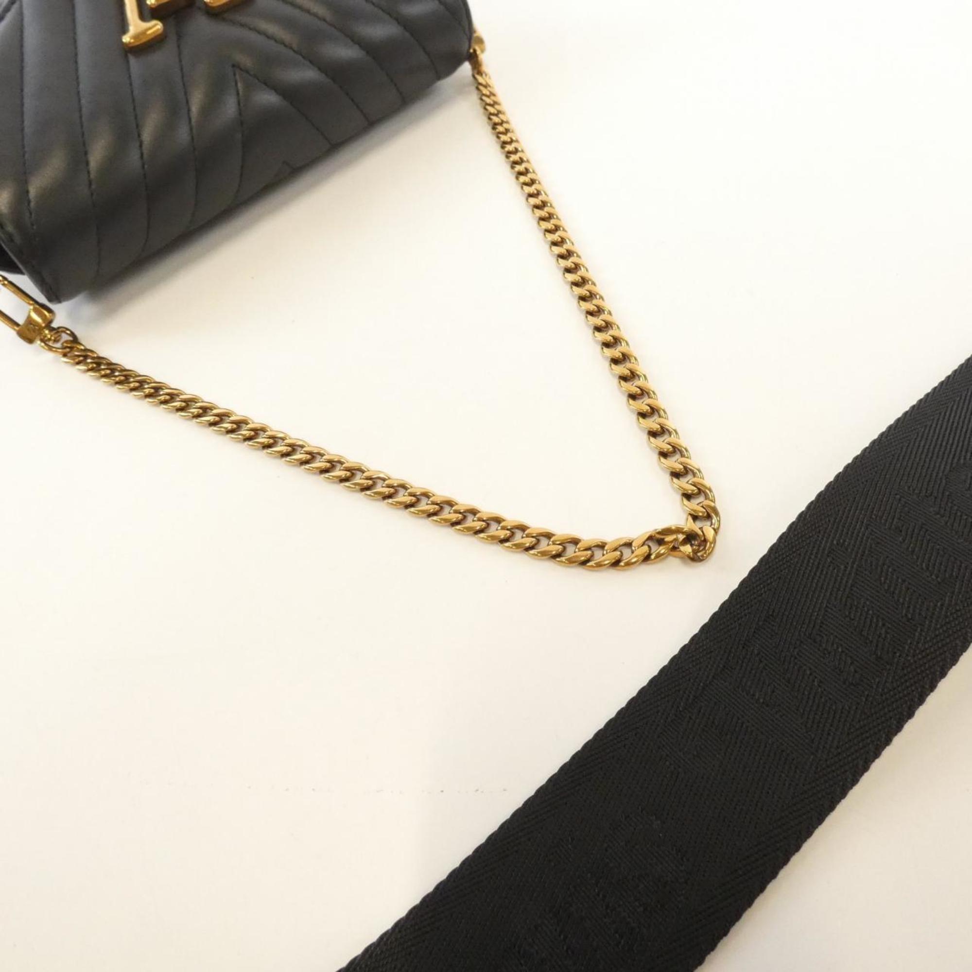 Louis Vuitton Black Leather Pochette Shoulder Bag (Pre-Owned)