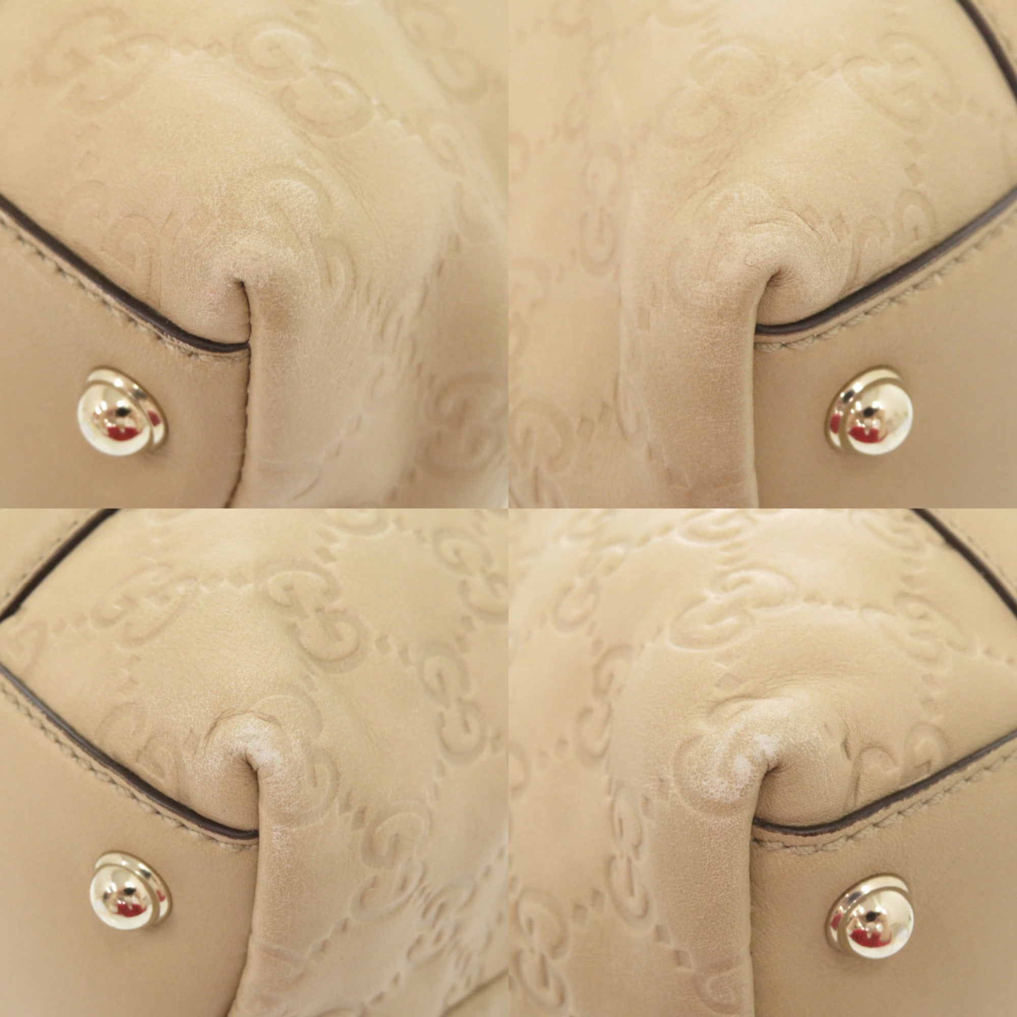 Gucci Beige Leather Handbag Tote Bag (Pre-Owned)
