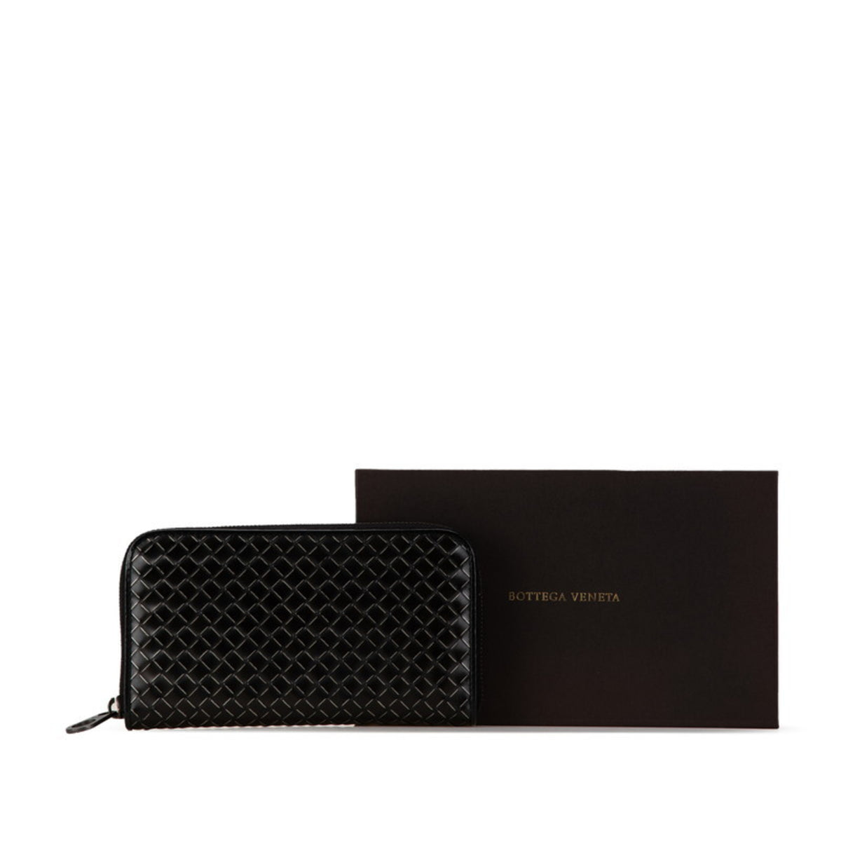 Bottega Veneta Black Leather Long Wallet (Bi-Fold) (Pre-Owned)