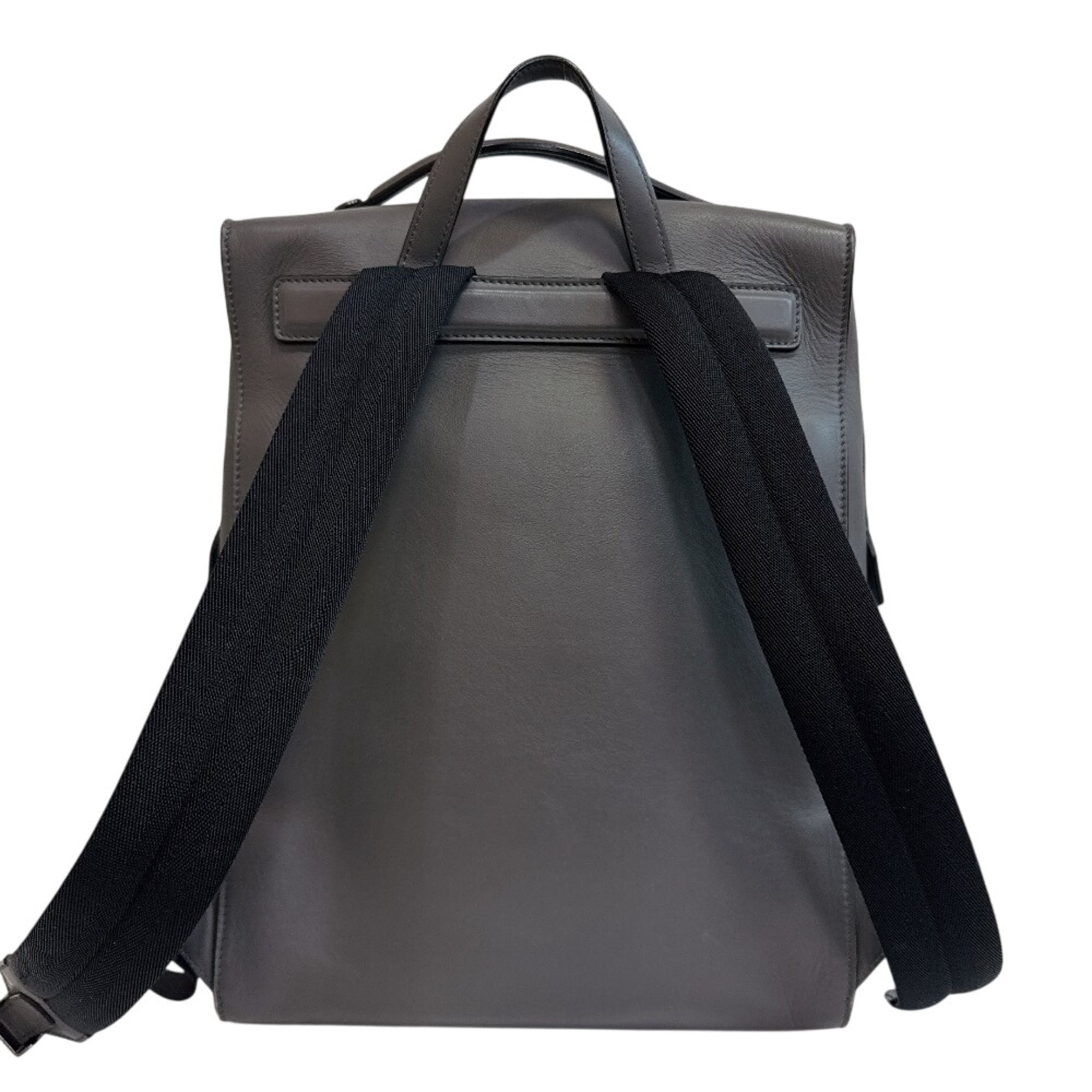 Fendi Gray Leather Backpack (Pre-Owned)