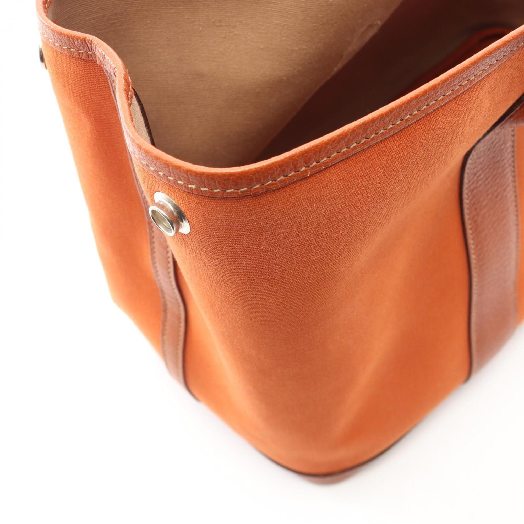 Hermes Brown Potiron Buffalo Leather Toile Officier Handbag Tote Bag (Pre-Owned)