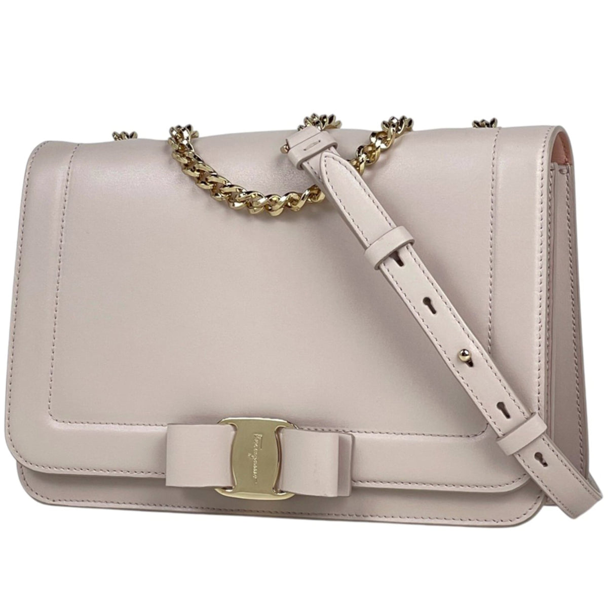 Salvatore Ferragamo Pink Leather Shoulder Bag (Pre-Owned)