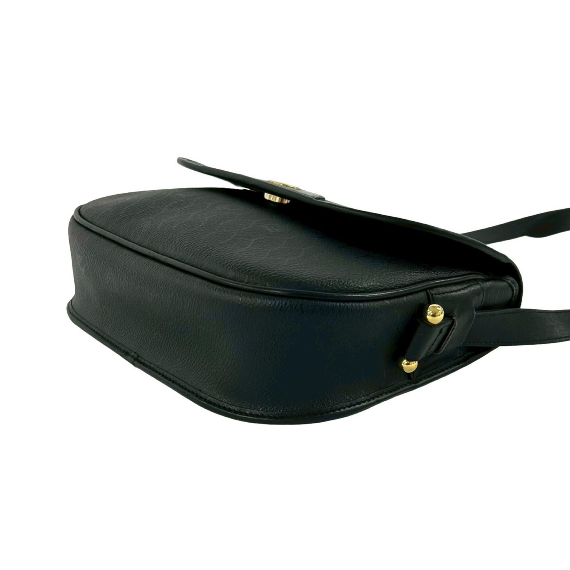 Christian Dior Black Leather Pvc Pochette Shoulder Bag (Pre-Owned)