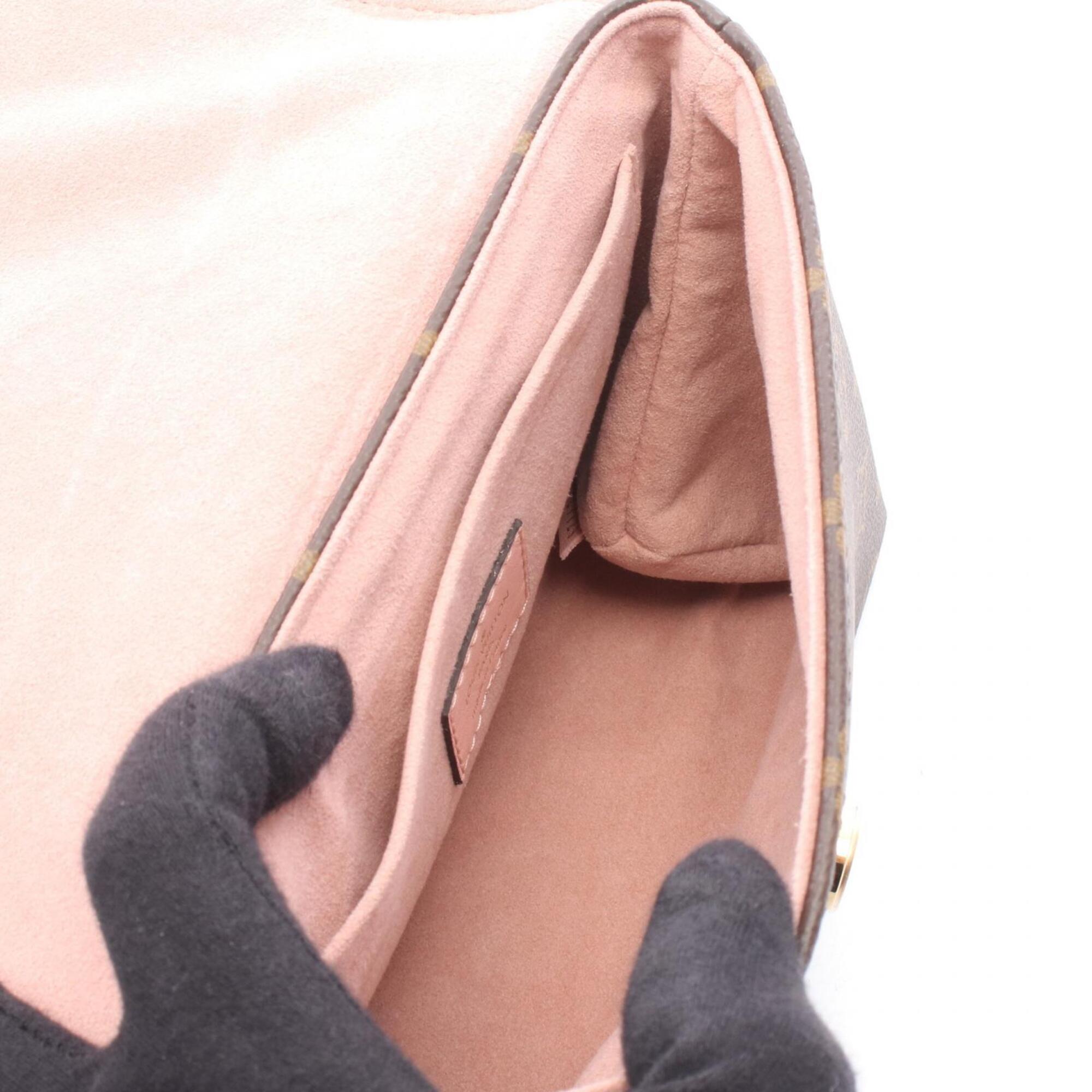 Louis Vuitton Brown Pink Rose Poudre Coated Canvas Leather Handbag (Pre-Owned)