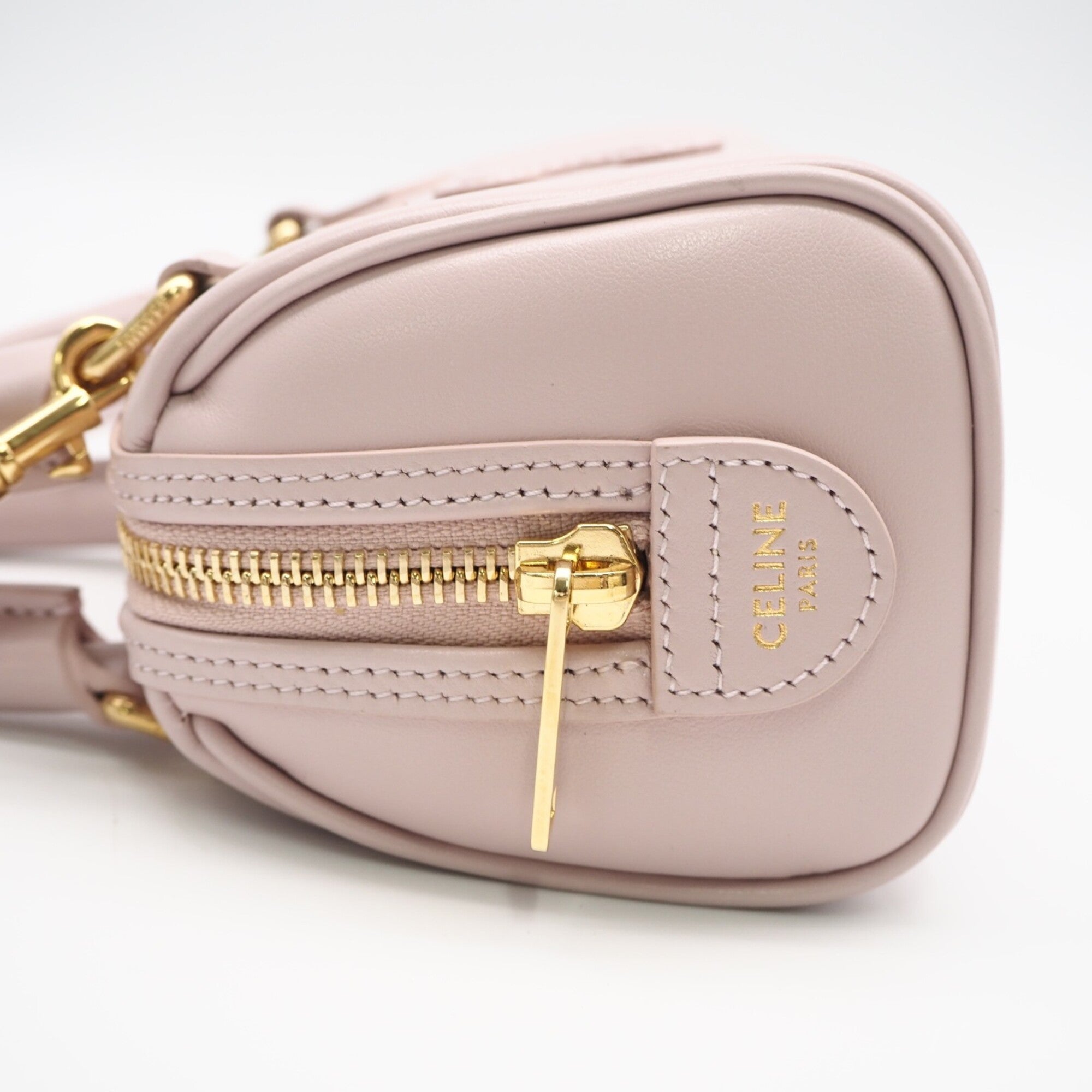 Celine Pink Leather Boston Bag Shoulder Bag (Pre-Owned)