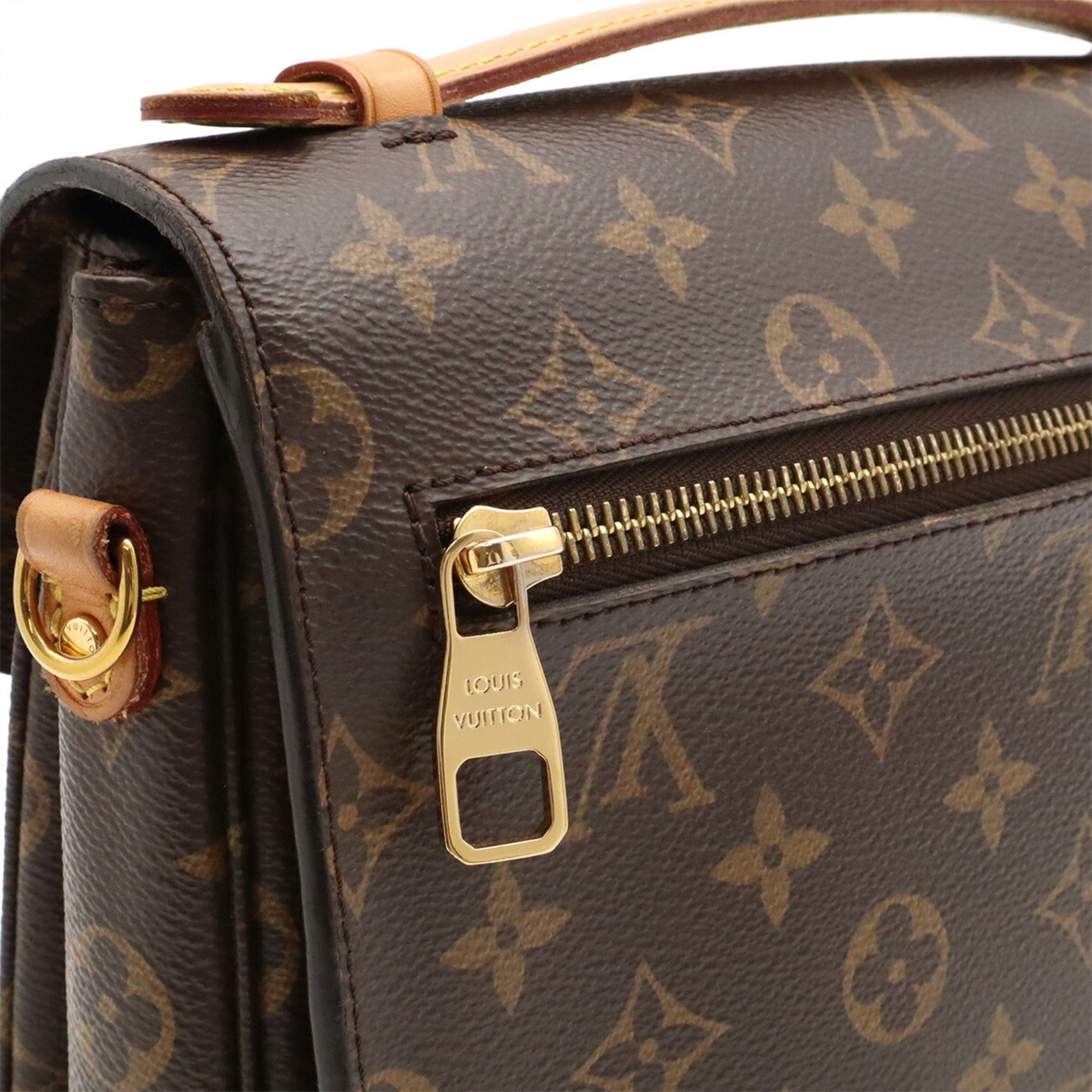 Louis Vuitton Brown Monogram Canvas Clutch Bag Handbag Pochette Shoulder Bag (Pre-Owned)