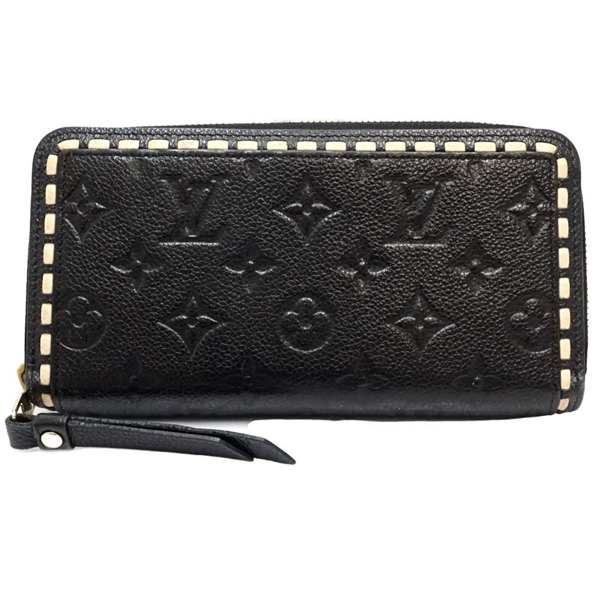 Louis Vuitton Monogram Empreinte Beige Noir Leather Long Wallet (Bi-Fold) (Pre-Owned)
