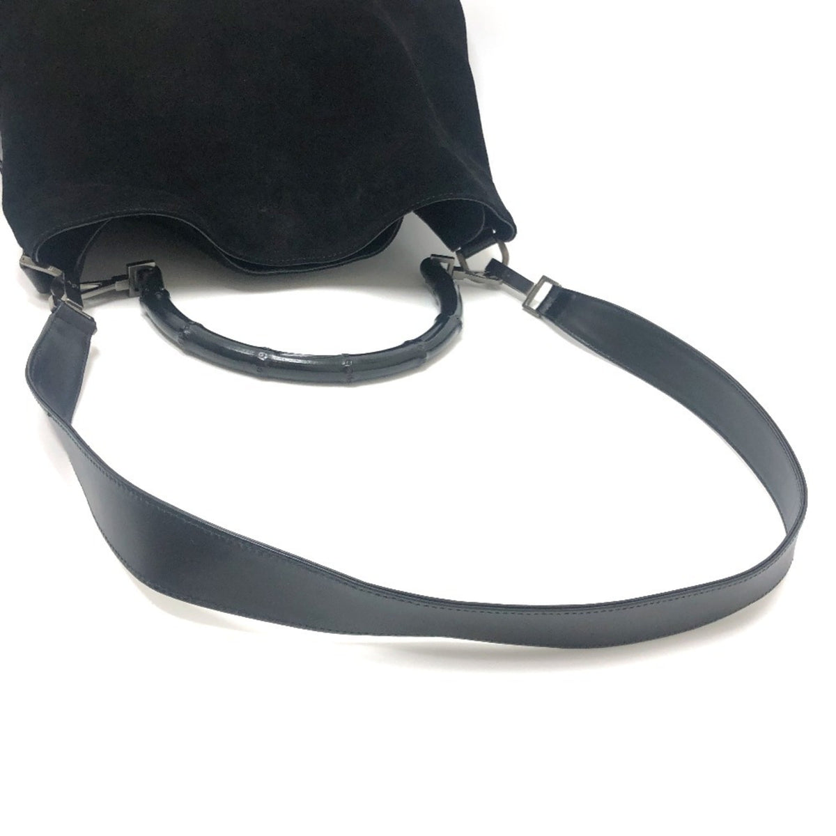 Gucci Black Bamboo Handbag Shoulder Bag (Pre-Owned)