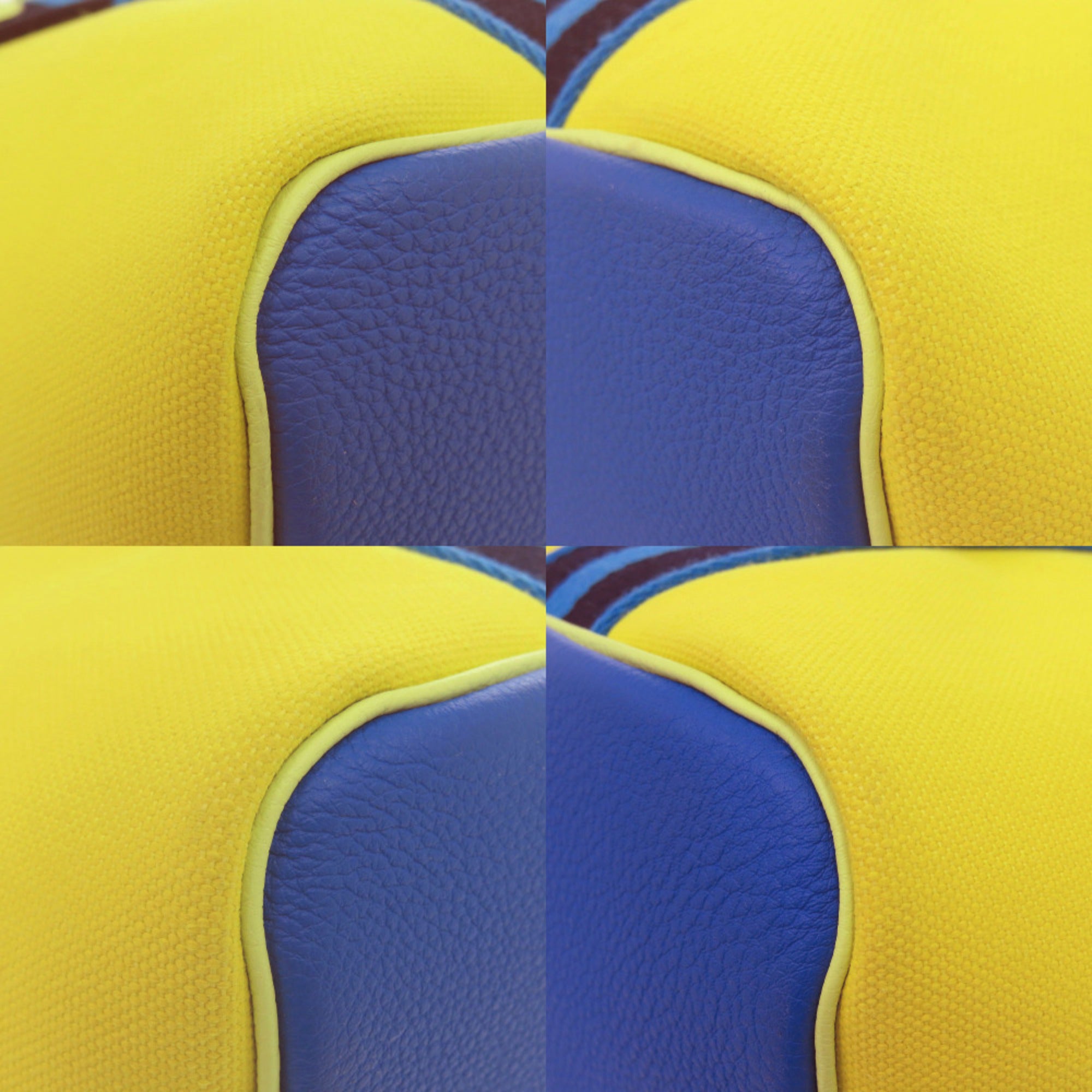 Hermes Blue Hydra Lime Yellow Taurillon Clemence Leather Tote Bag (Pre-Owned)