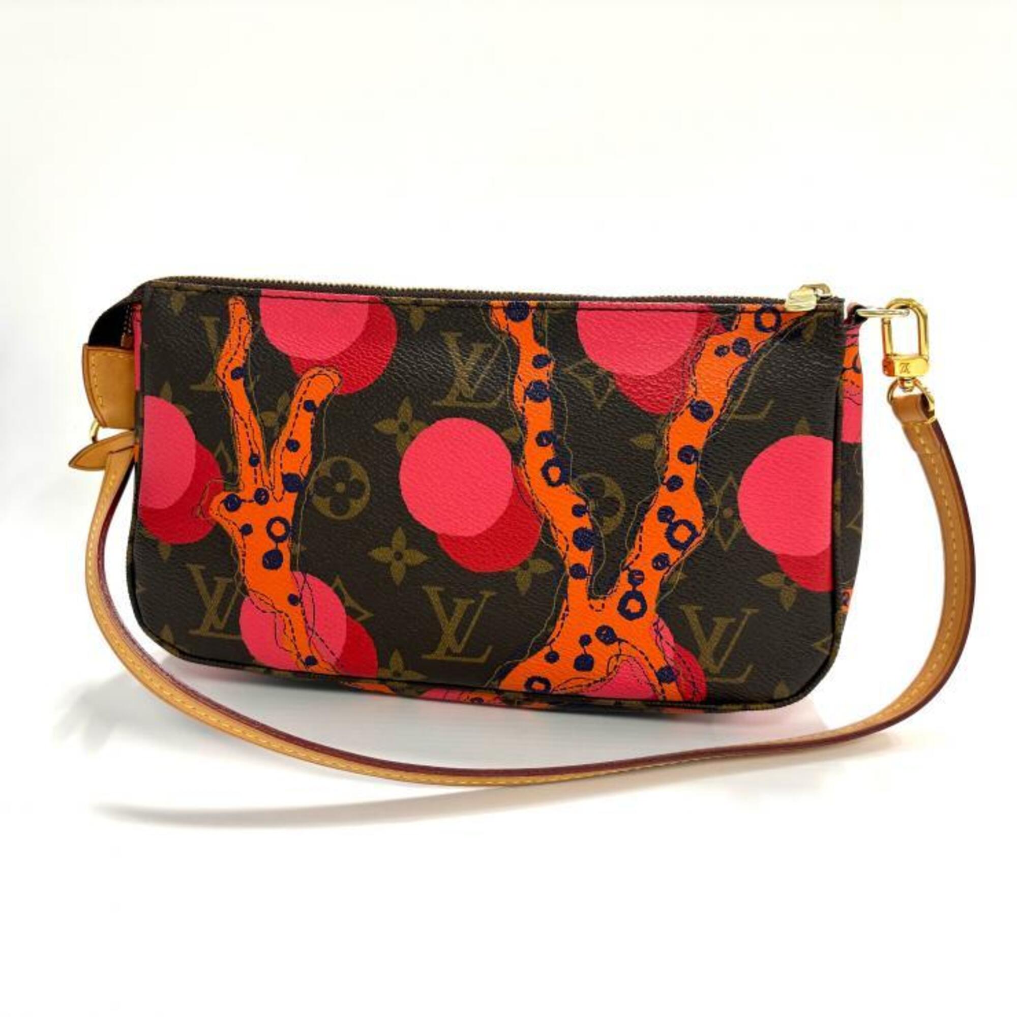 Louis Vuitton Brown Orange Pink Gold Monogram Handbag Pochette (Pre-Owned)