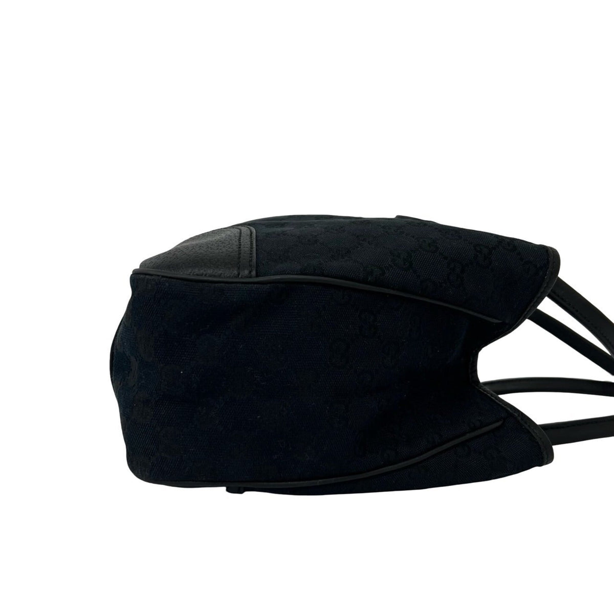 Gucci Black Canvas Leather Handbag Tote Bag (Pre-Owned)
