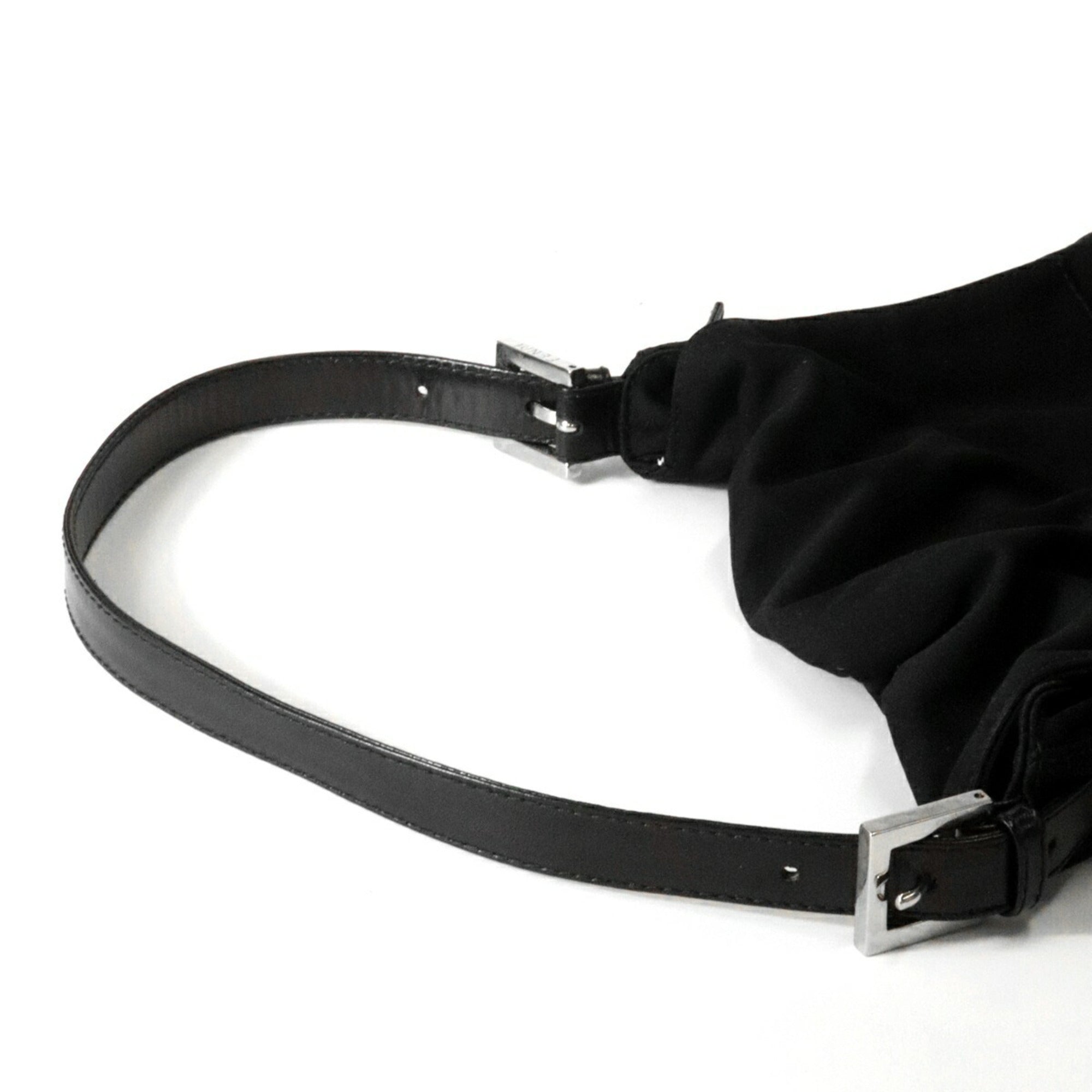 Fendi Black Cotton Jersey Shoulder Bag (Pre-Owned)