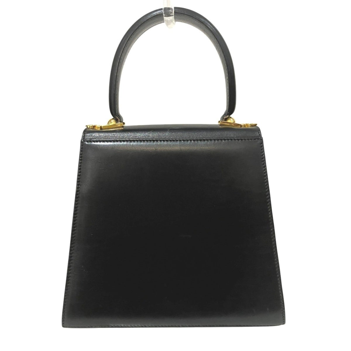 Salvatore Ferragamo Gancini Black Leather Handbag (Pre-Owned)