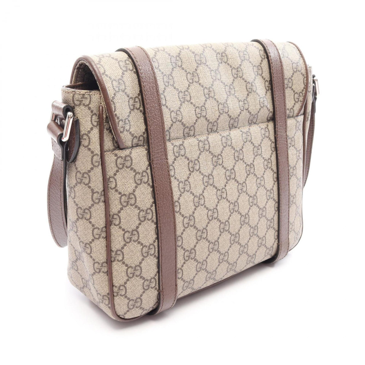 Gucci Beige Brown Coated Canvas Leather Handbag Shoulder Bag (Pre-Owned)