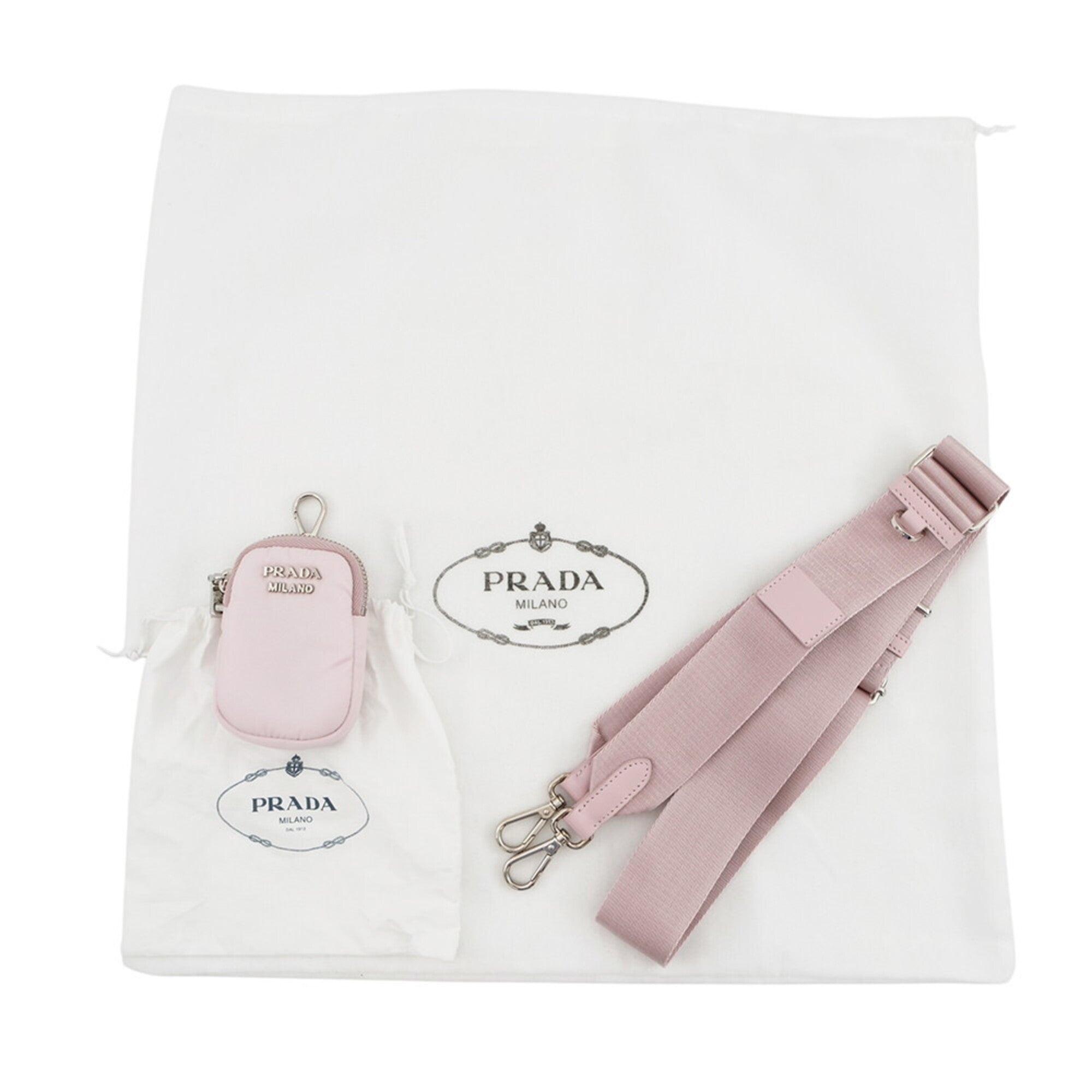 Prada Pink Nylon Handbag Pouch Shoulder Bag (Pre-Owned)