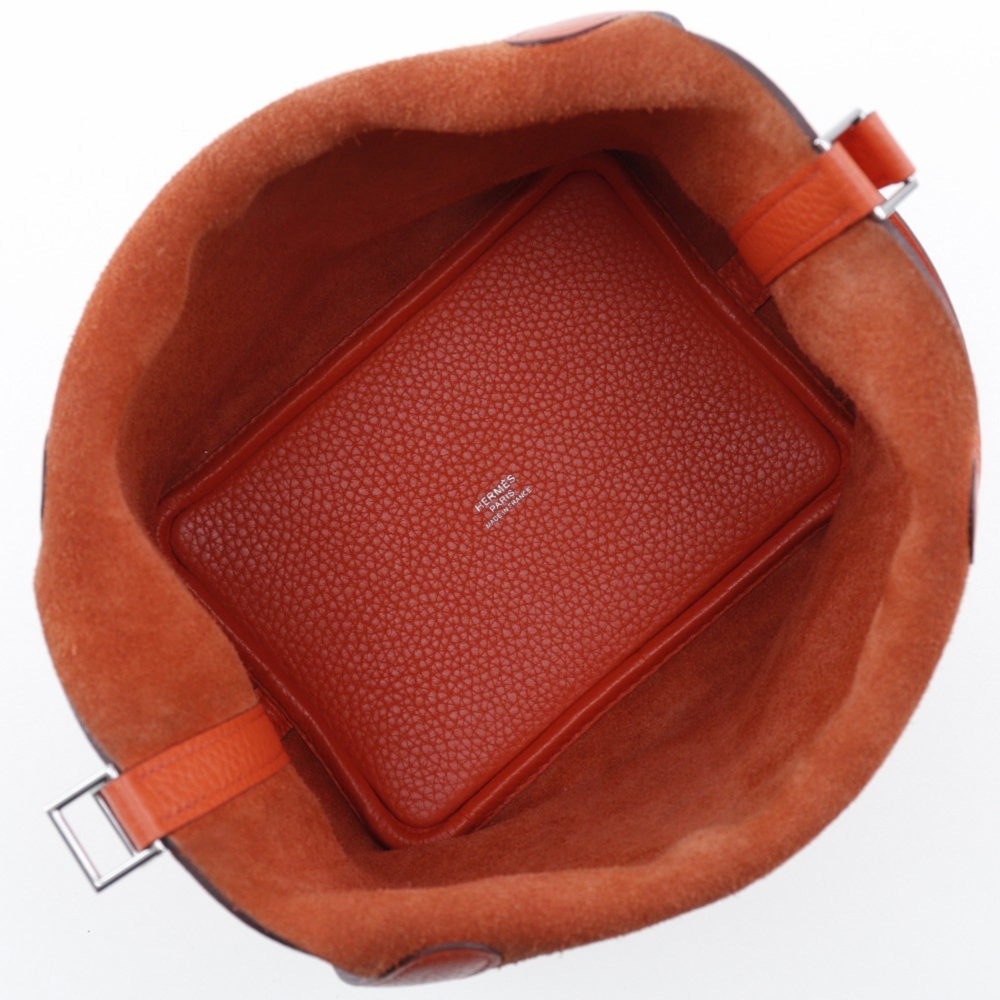 Hermes Orange Taurillon Clemence Leather Handbag (Pre-Owned)