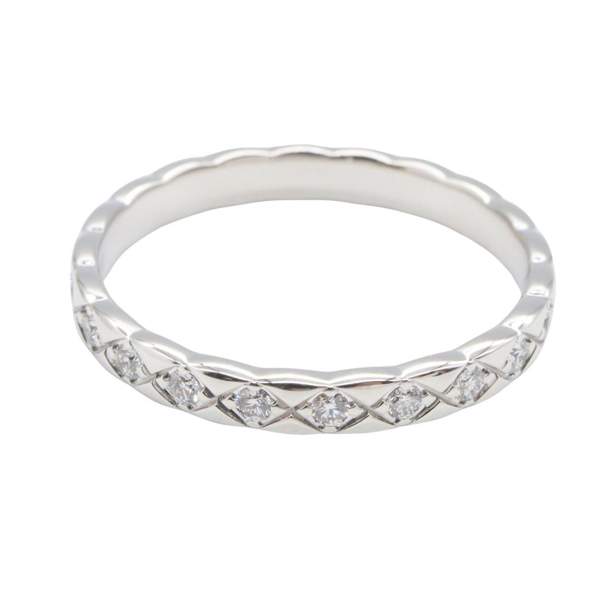 Chanel Silver Clear White Gold (18K) Band Ring (Pre-Owned)