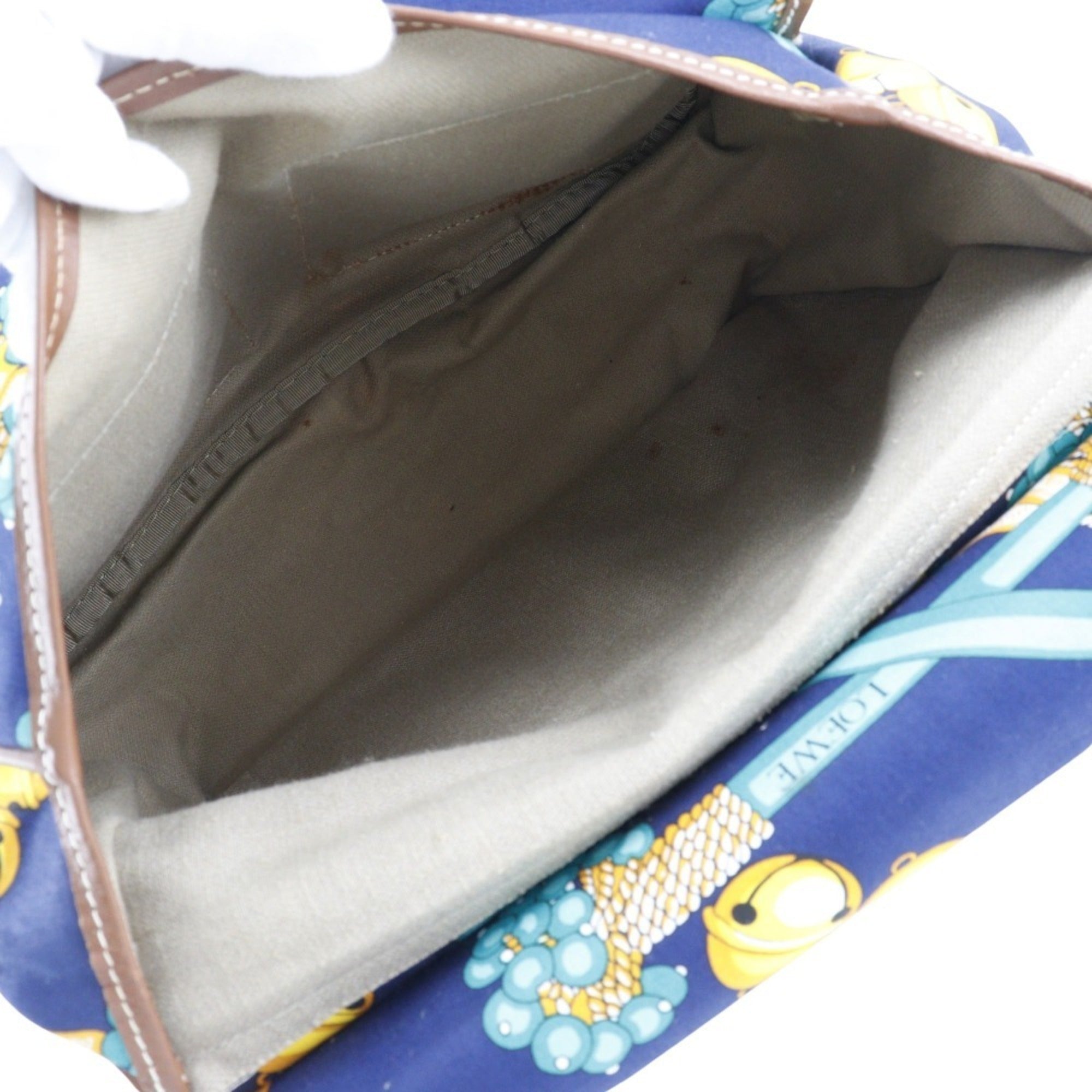Loewe Navy Canvas Shoulder Bag (Pre-Owned)